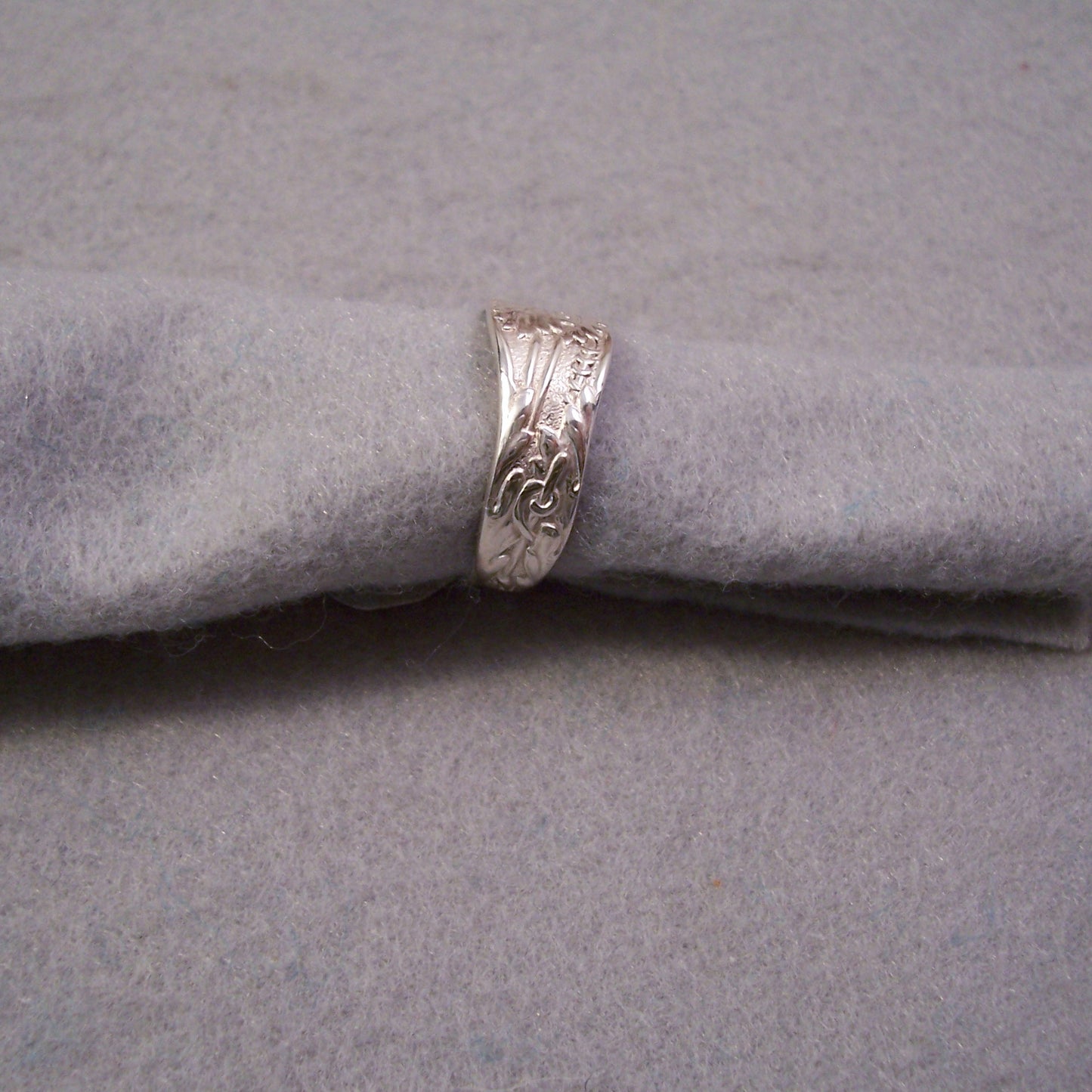 Sterling Silver Floral Spoon ring Hand Made
