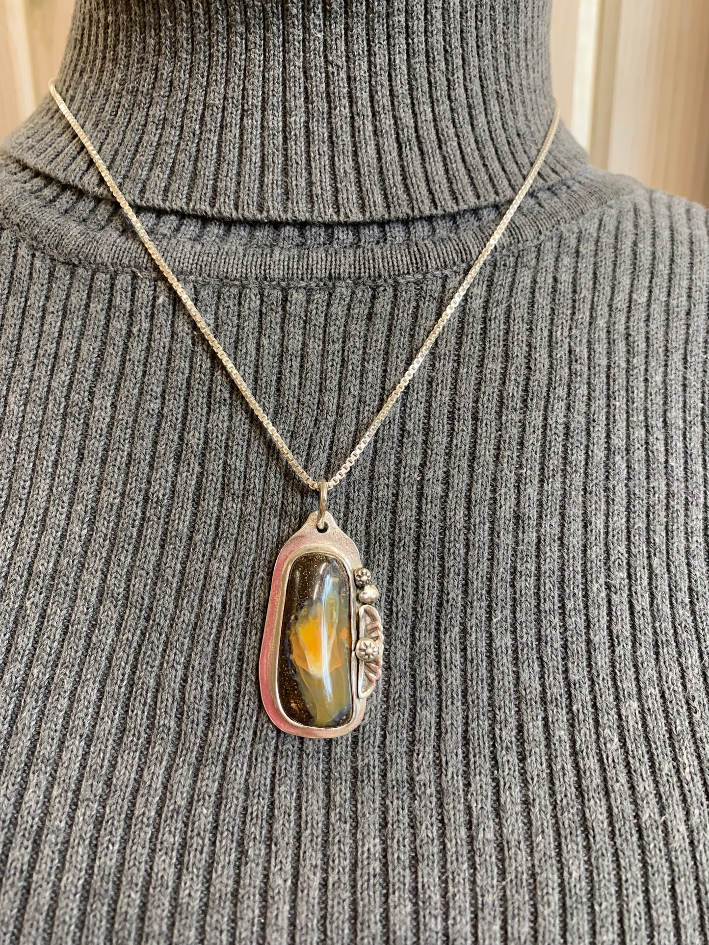 Yowah Opal Pendant Sterling Silver Hand Made