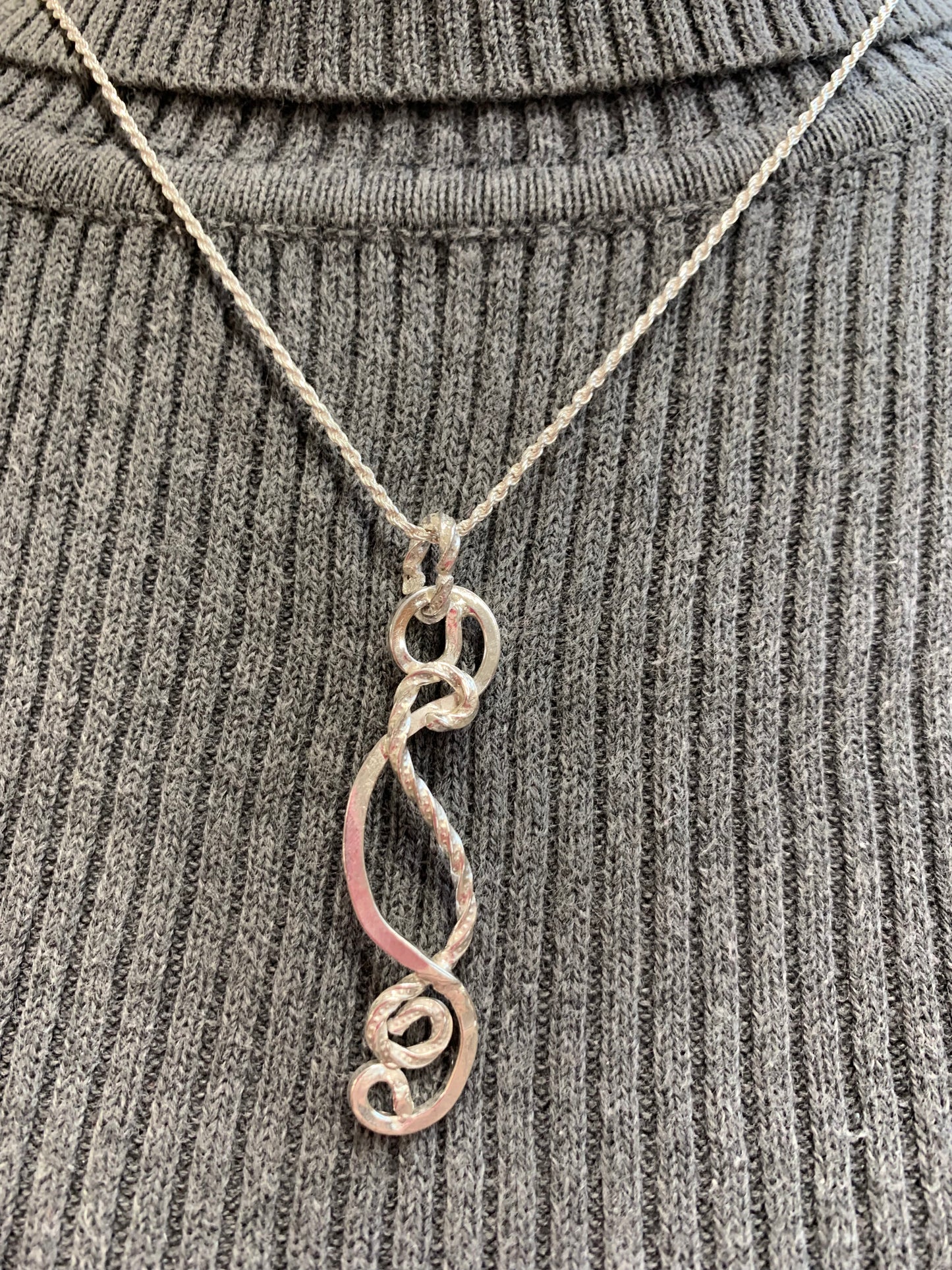 Hand Made Sterling Silver Freeform Pendant
