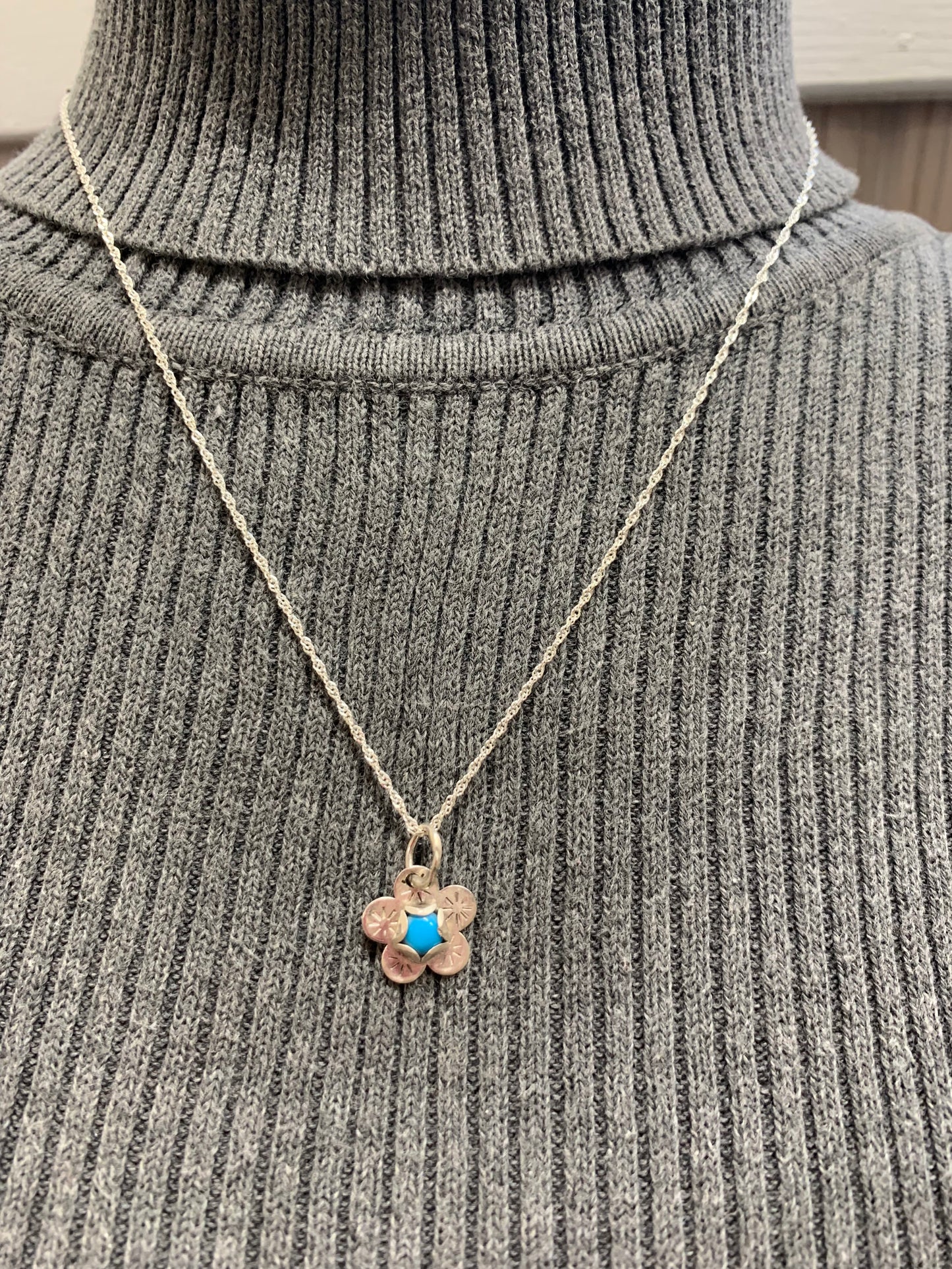 HAND MADE STERLING SILVER SLEEPING BEAUTY PENDANT NECKLACE