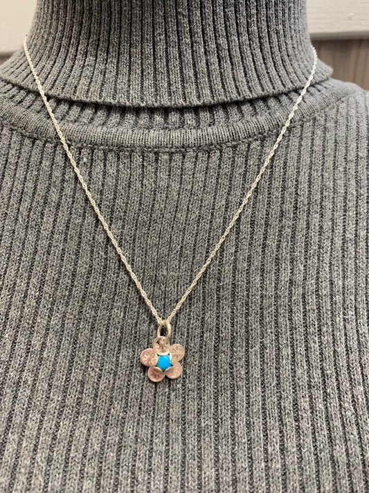 HAND MADE STERLING SILVER SLEEPING BEAUTY PENDANT NECKLACE