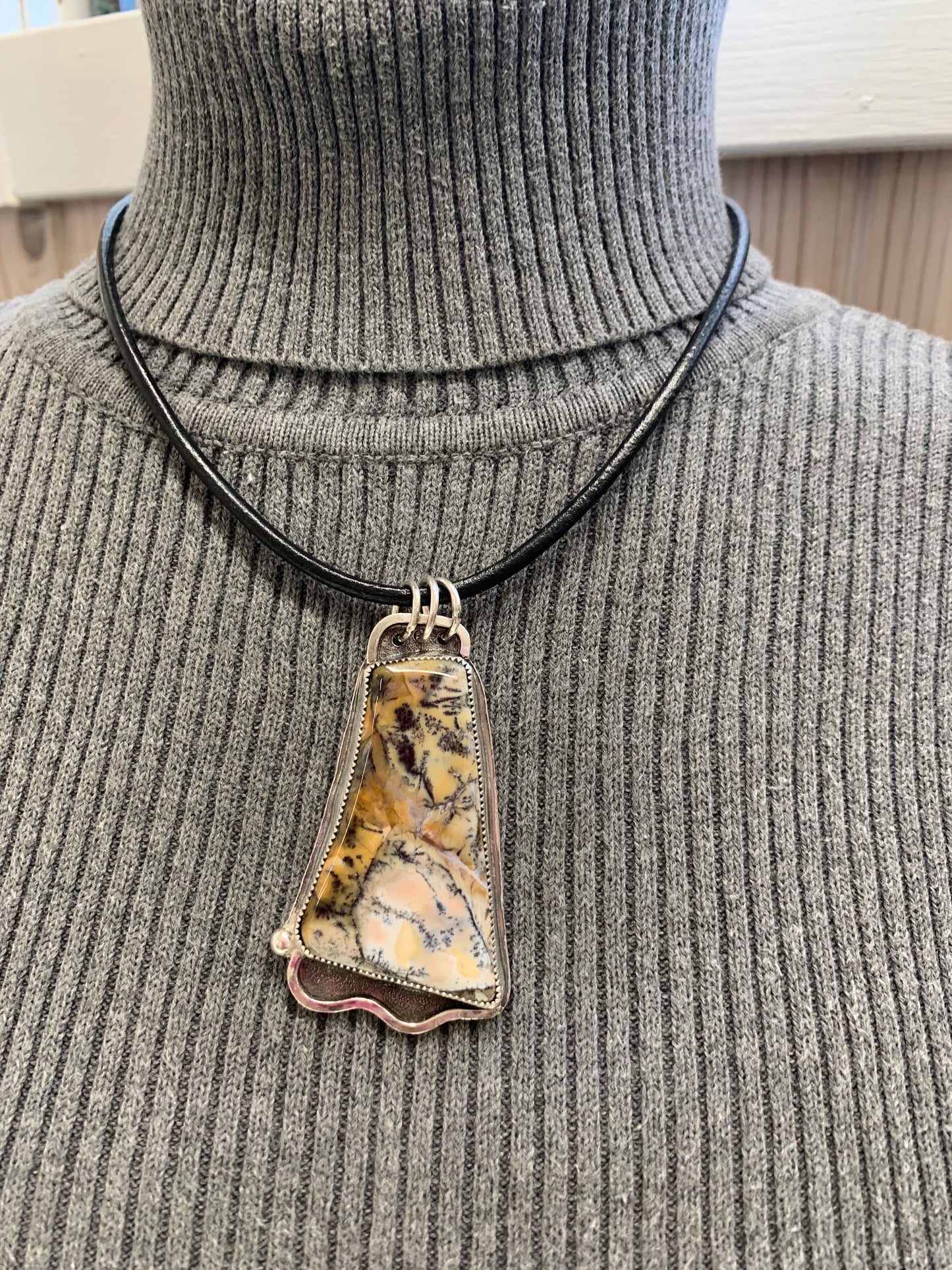 Hand Made Sterling Silver Amethyst Sage Pendant Necklace