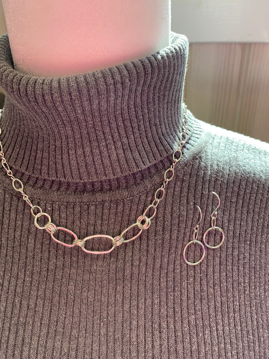 Hand Made Sterling Silver Medium Link Necklace