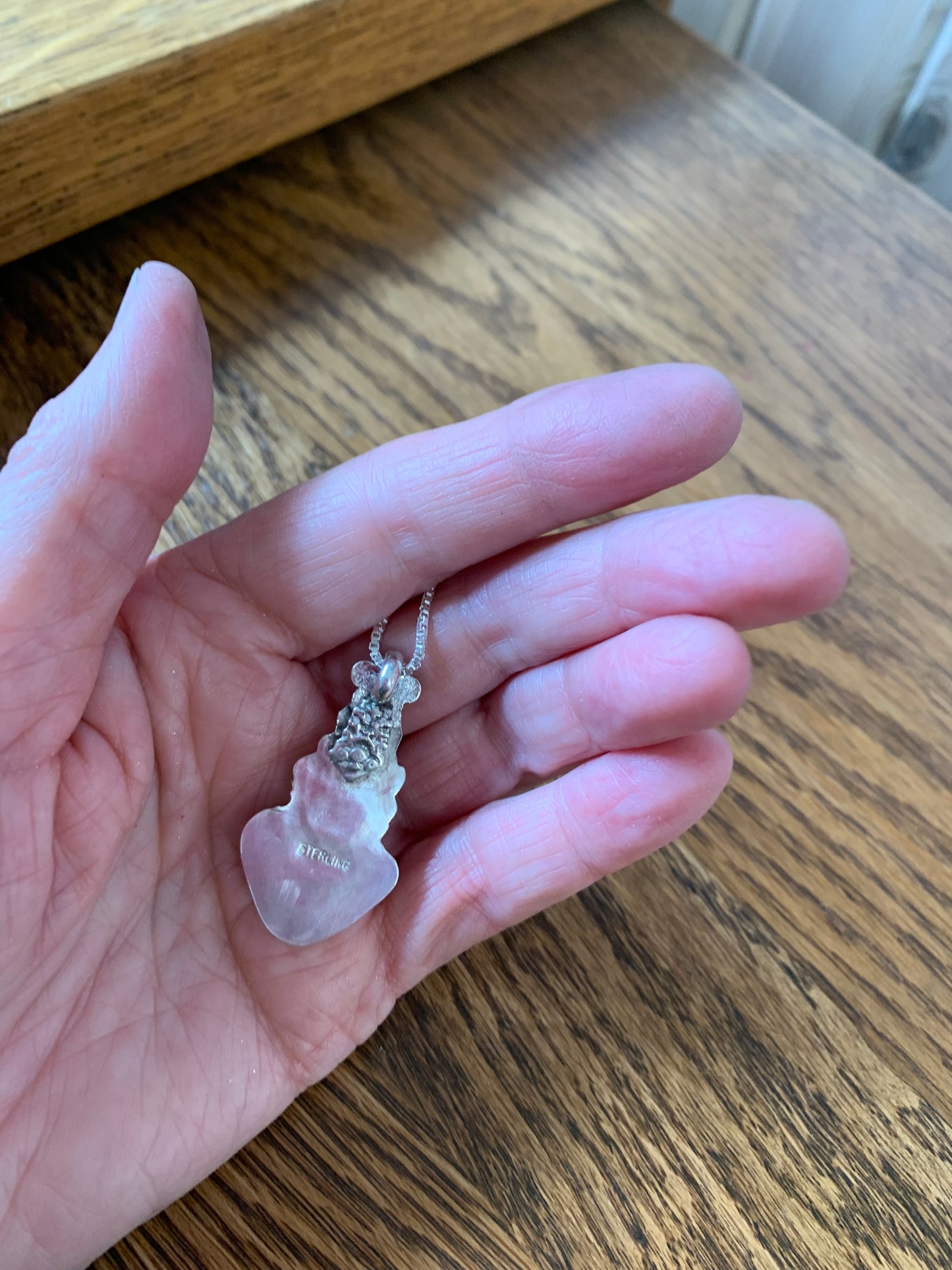 Hand made sterling silver double Larimar pendant necklace