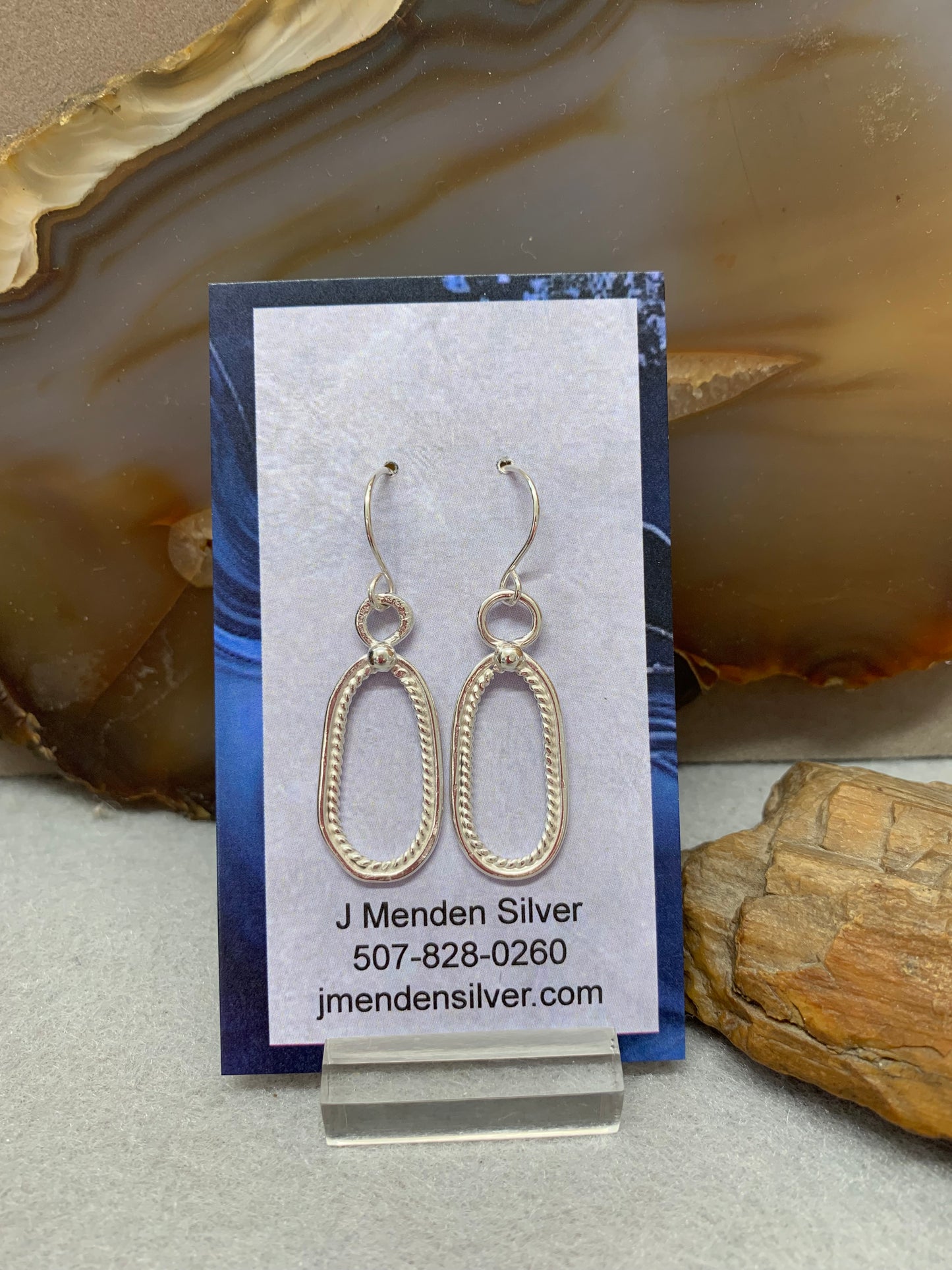 Handmade Sterling Silver Double Oval Earrings