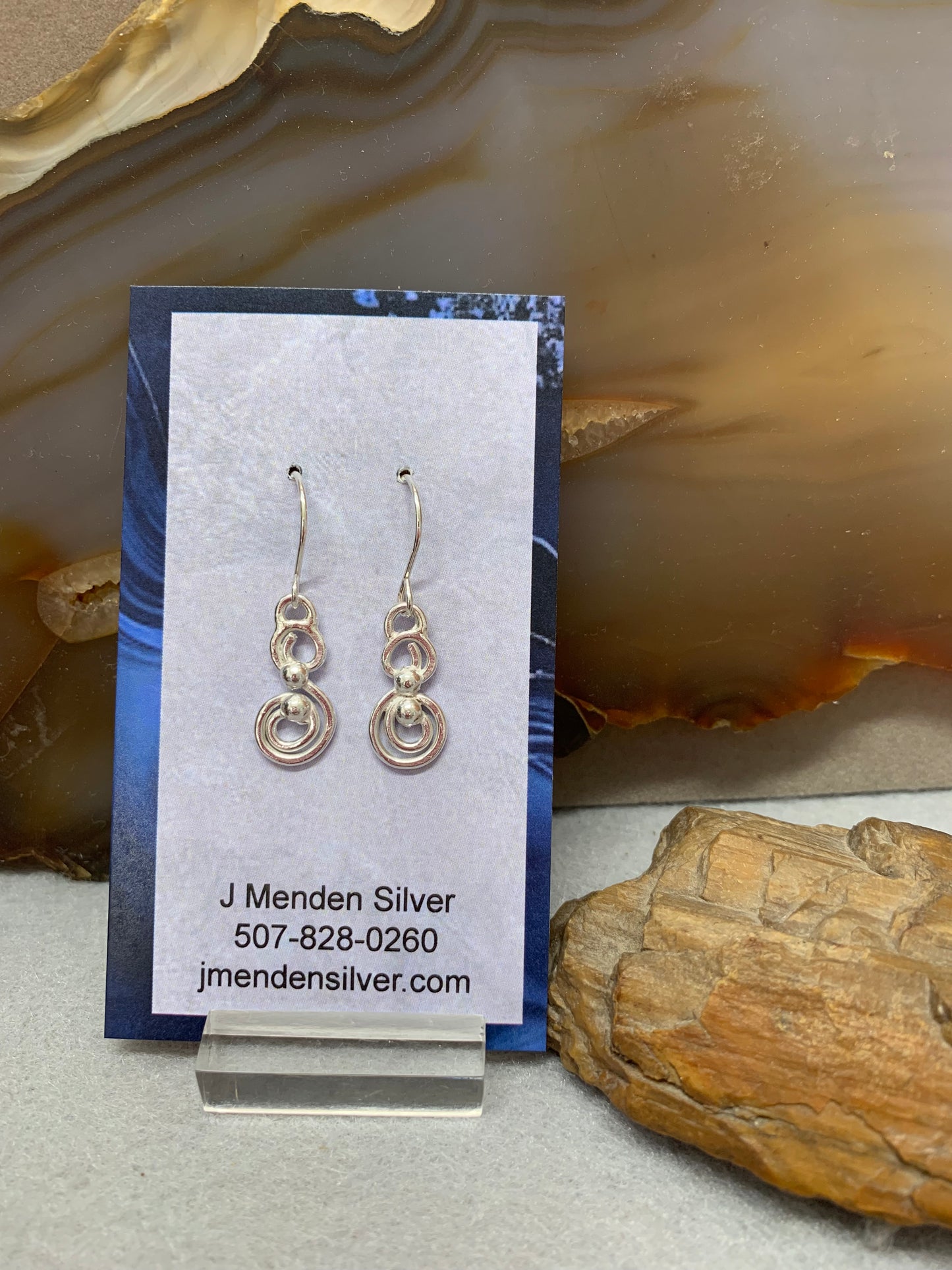 Hand Made Sterling Silver Double Swirl Earrings