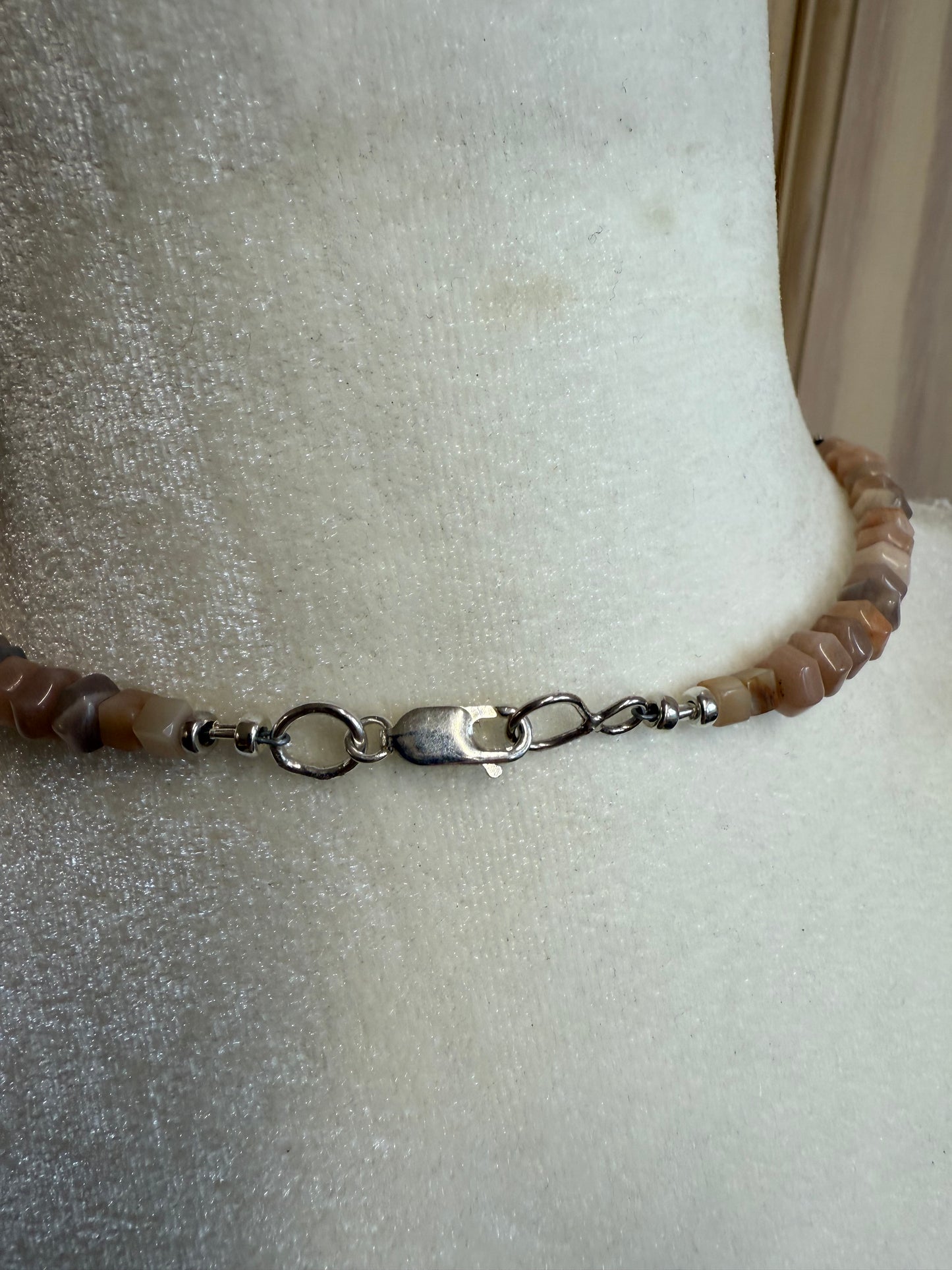 Handmade Sterling Silver Peruvian Opal Necklace with Earrings