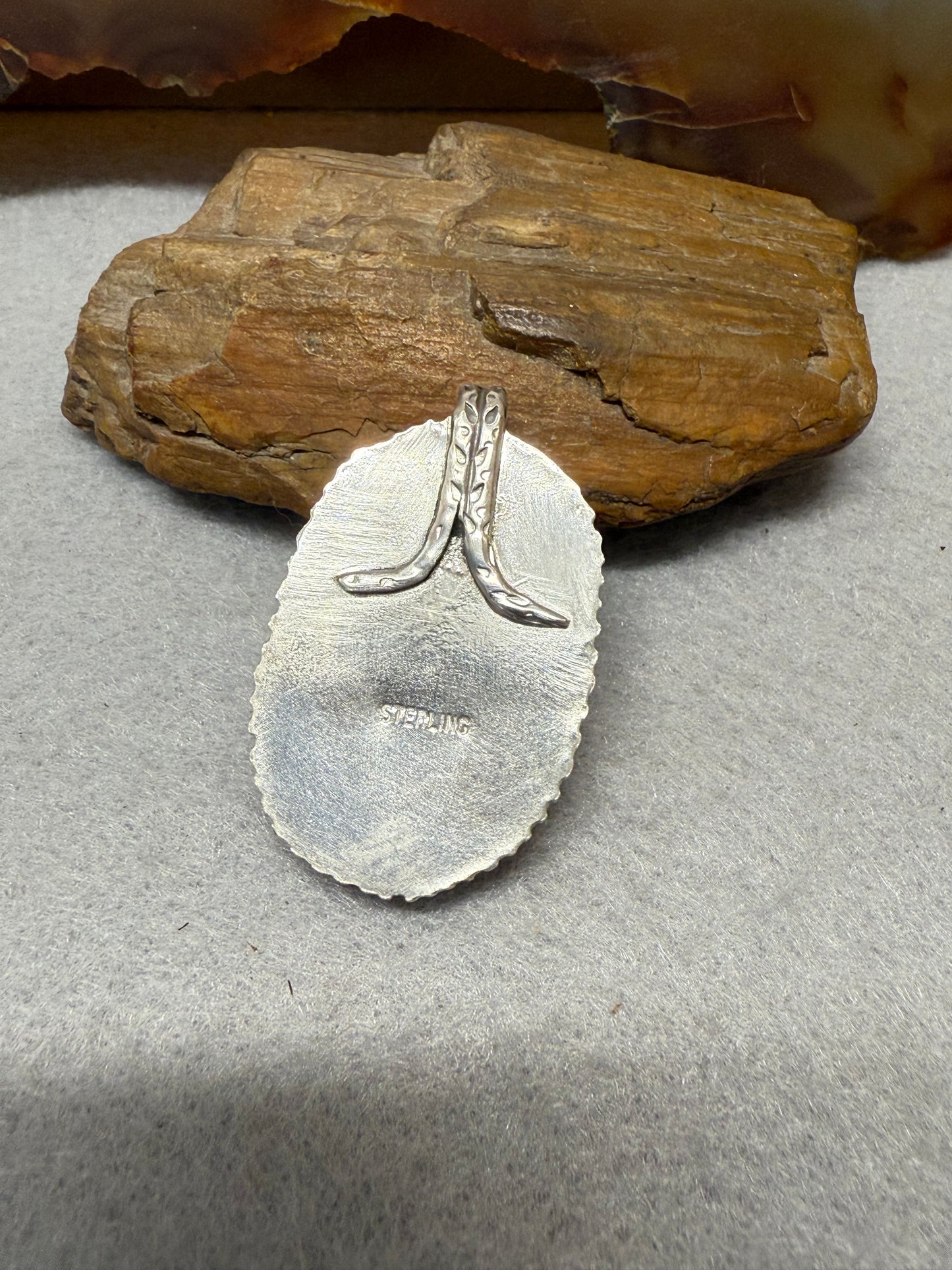 Handmade Sterling Silver Lake Superior Agate Pendant
