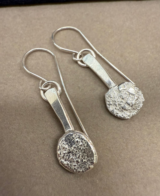 Handmade sterling silver Nugget Earrings