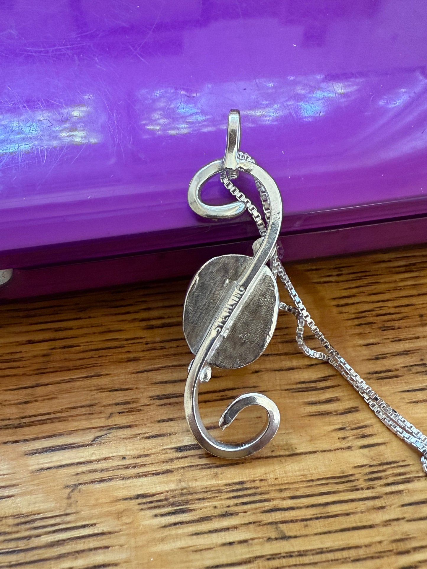 Handmade Sterling Silver Sapphire Pendant Necklace