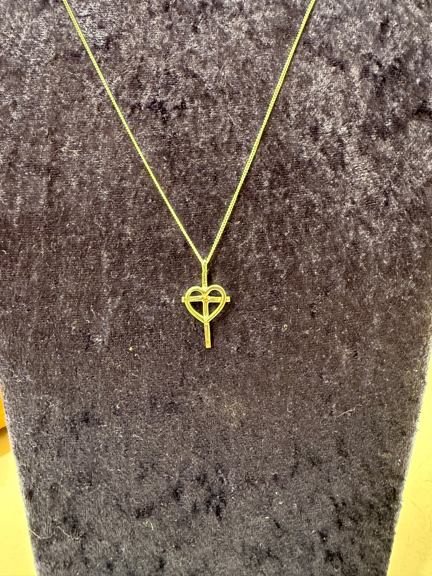 Handmade Sterling Silver Heart Cross Pendant Necklace