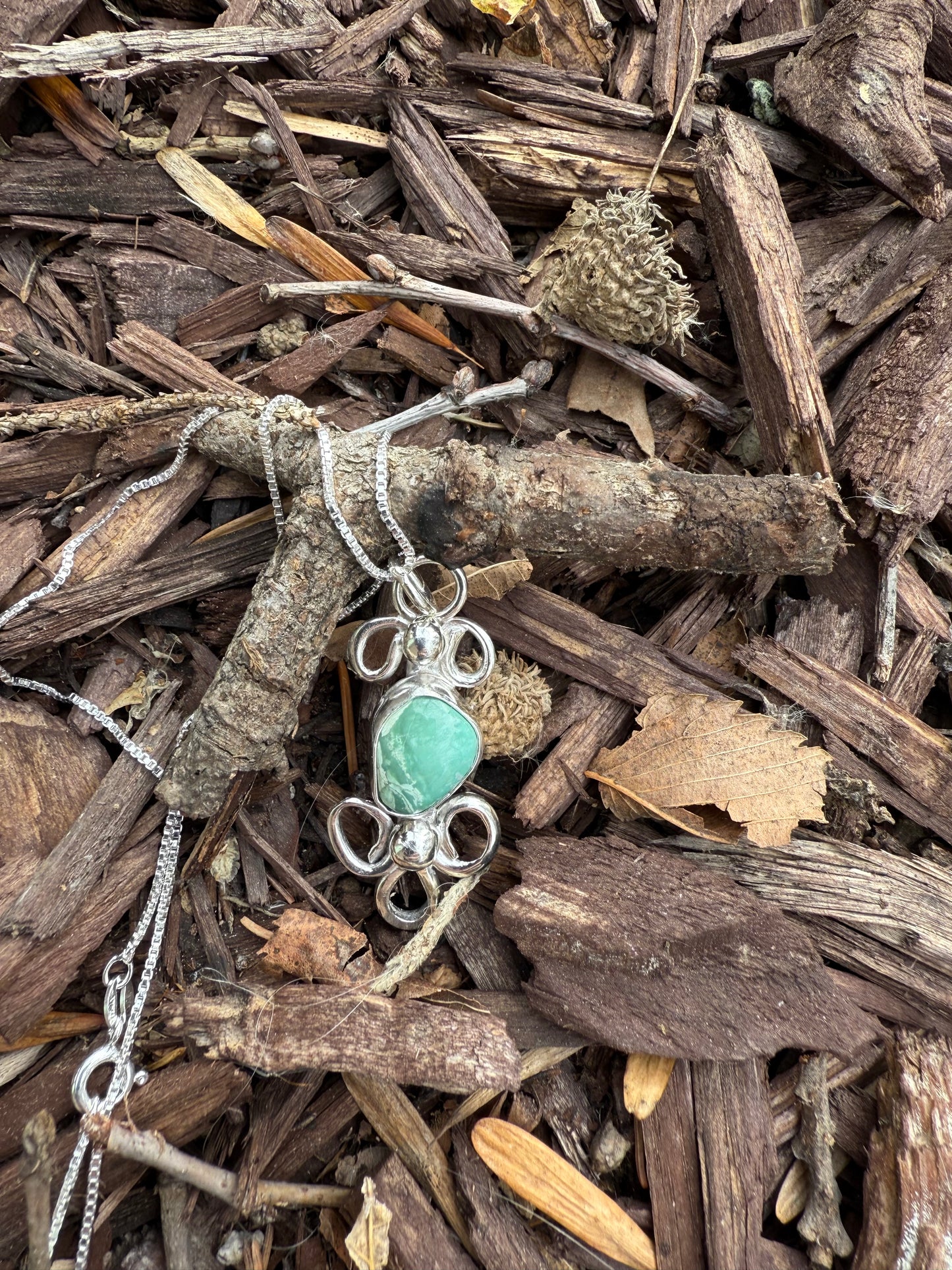 Hand Made Sterling Silver Turquoise Pendant Necklave