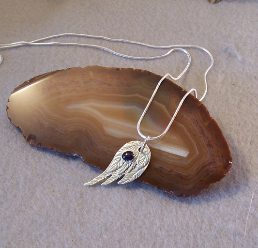 Sterling Silver Sapphire Wind Pendant