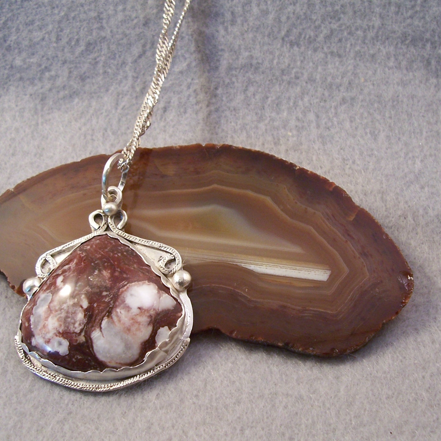 Wildhorse Magnesite Sterling Silver Hand Made Pendant Necklace