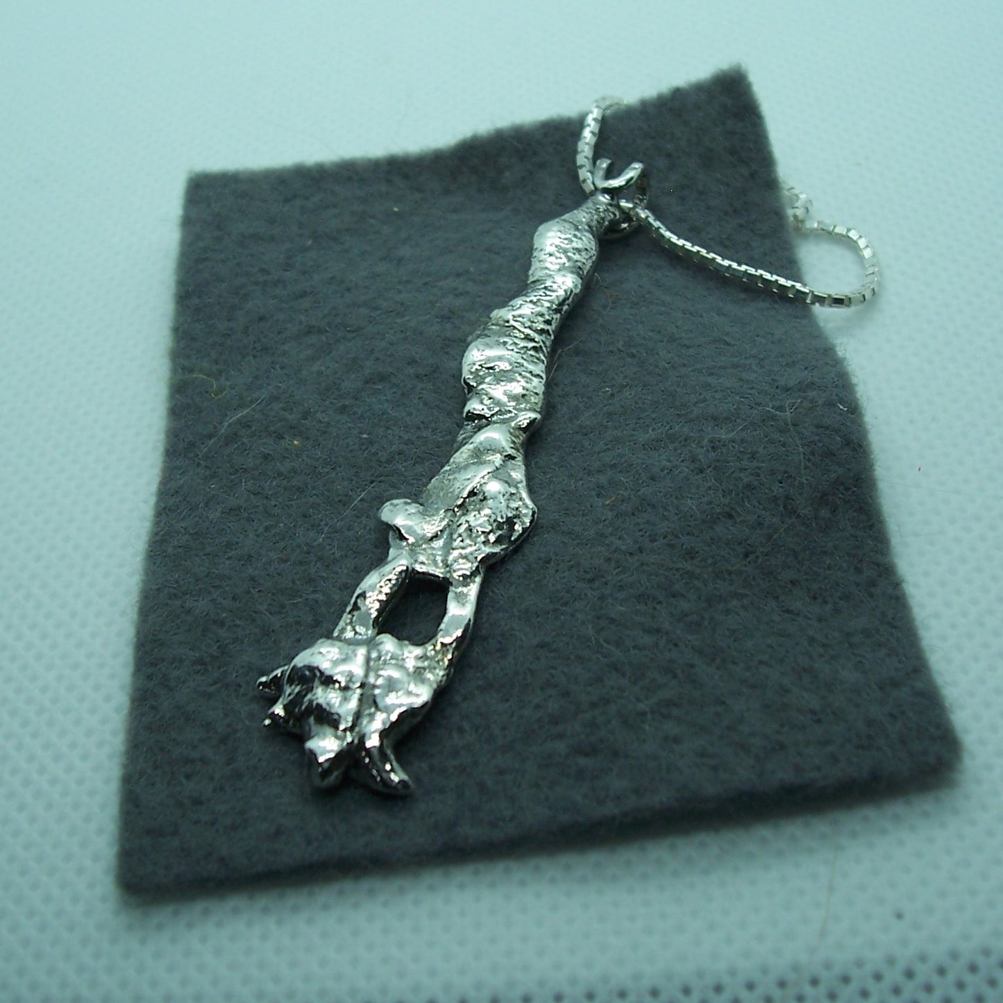 Sterling Silver Hand Made Branch Pendant Necklace