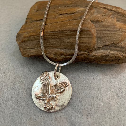 Hand made Sterling Silver Eagle Pendant Necklace