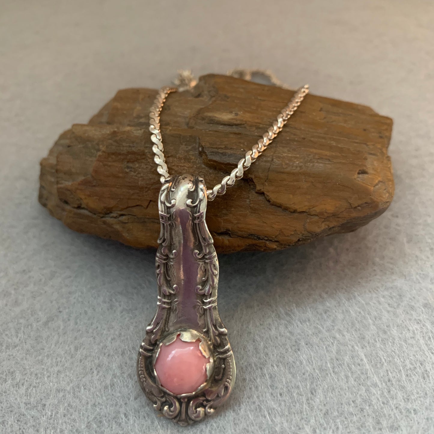 Hand Made Sterling Silver Peruvian Opal Pendant Necklace