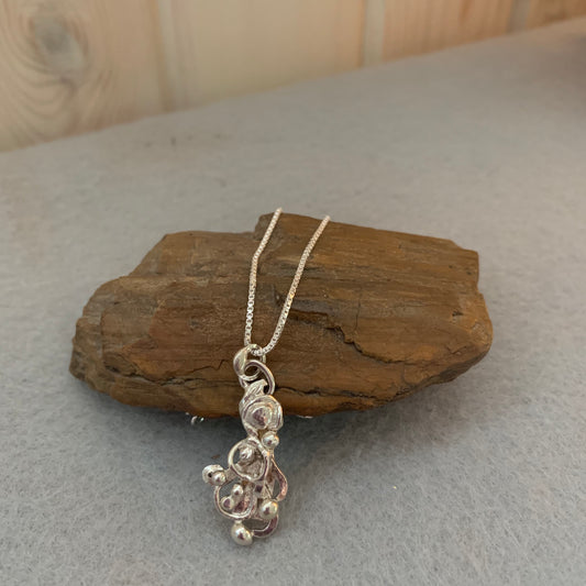 Hand Made Sterling Silver Freeform Pendant Necklace