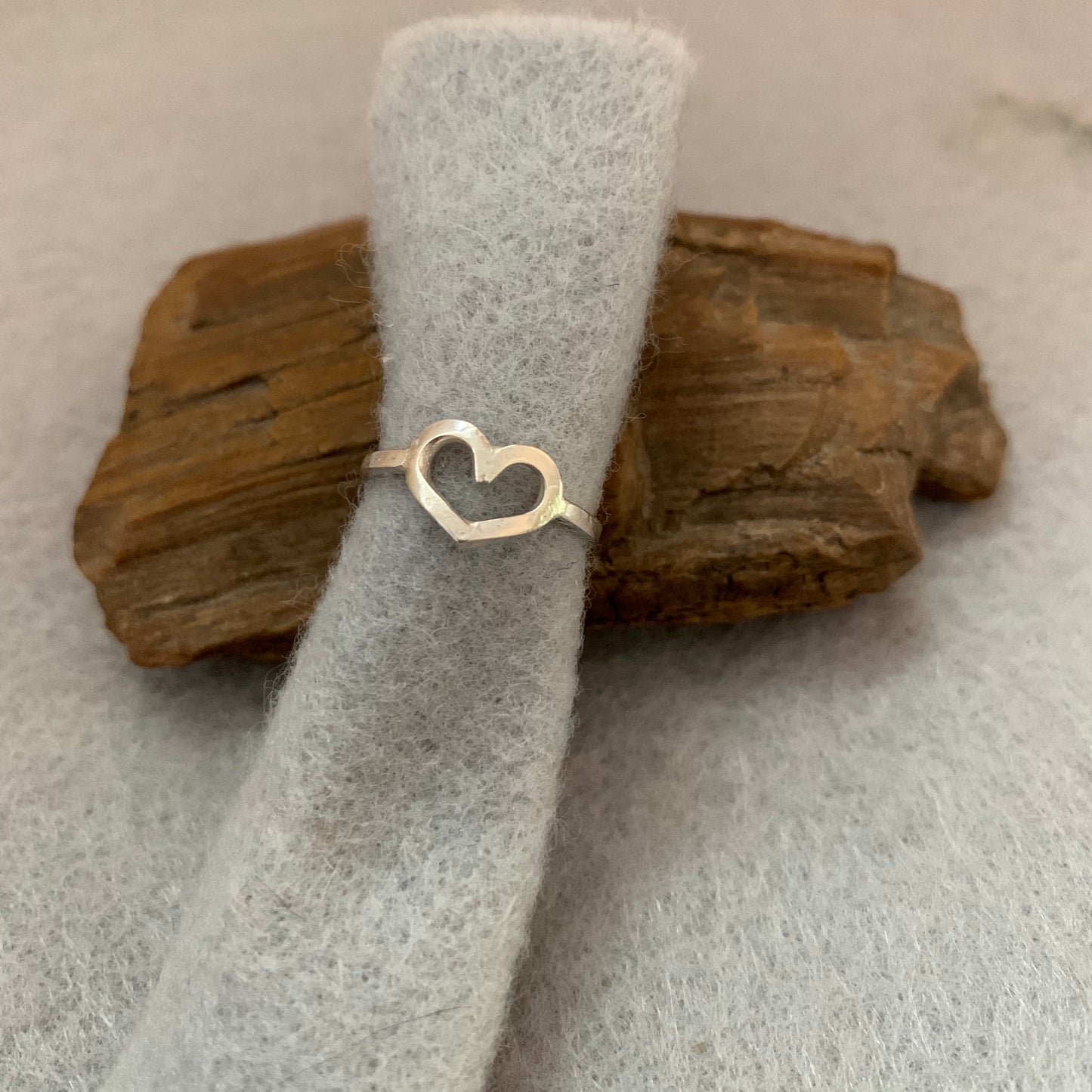 Hand Made Sterling Silver Heart Ring Size 4