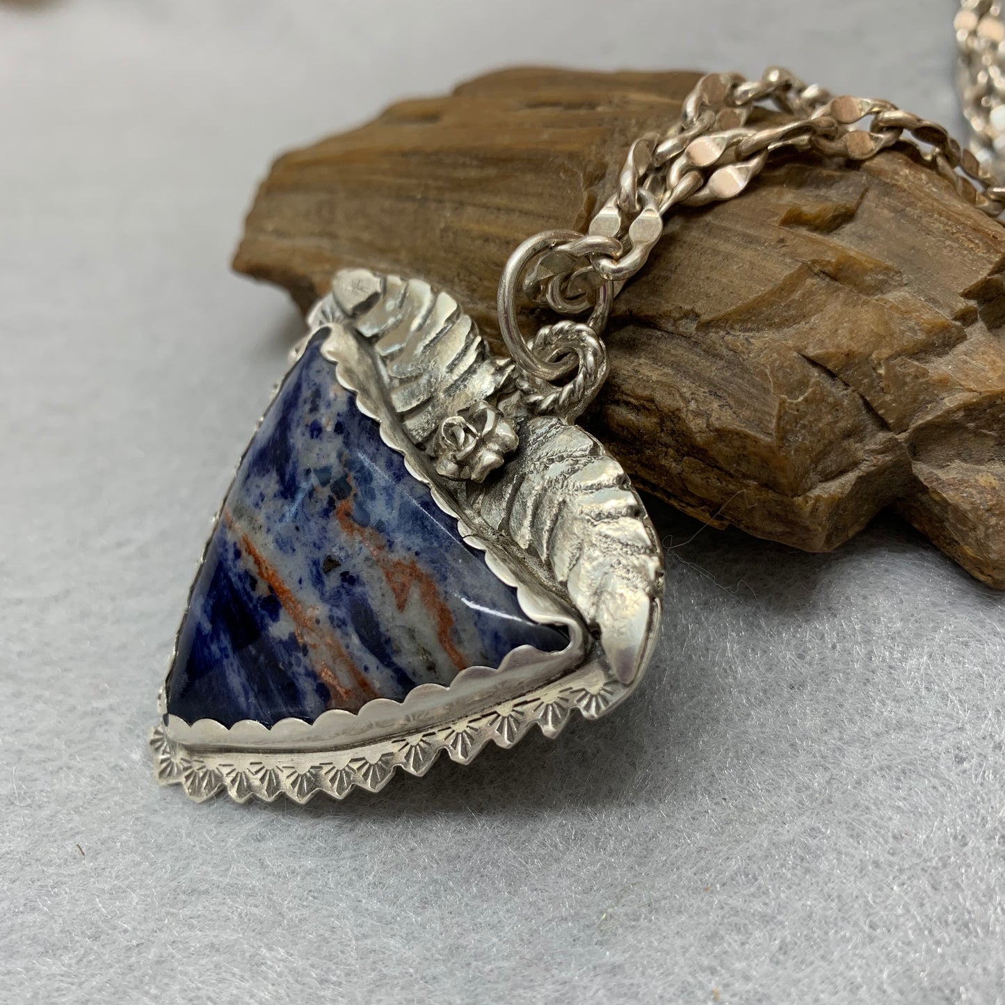 Hand Made Sterling Silver Sodalite Pendant