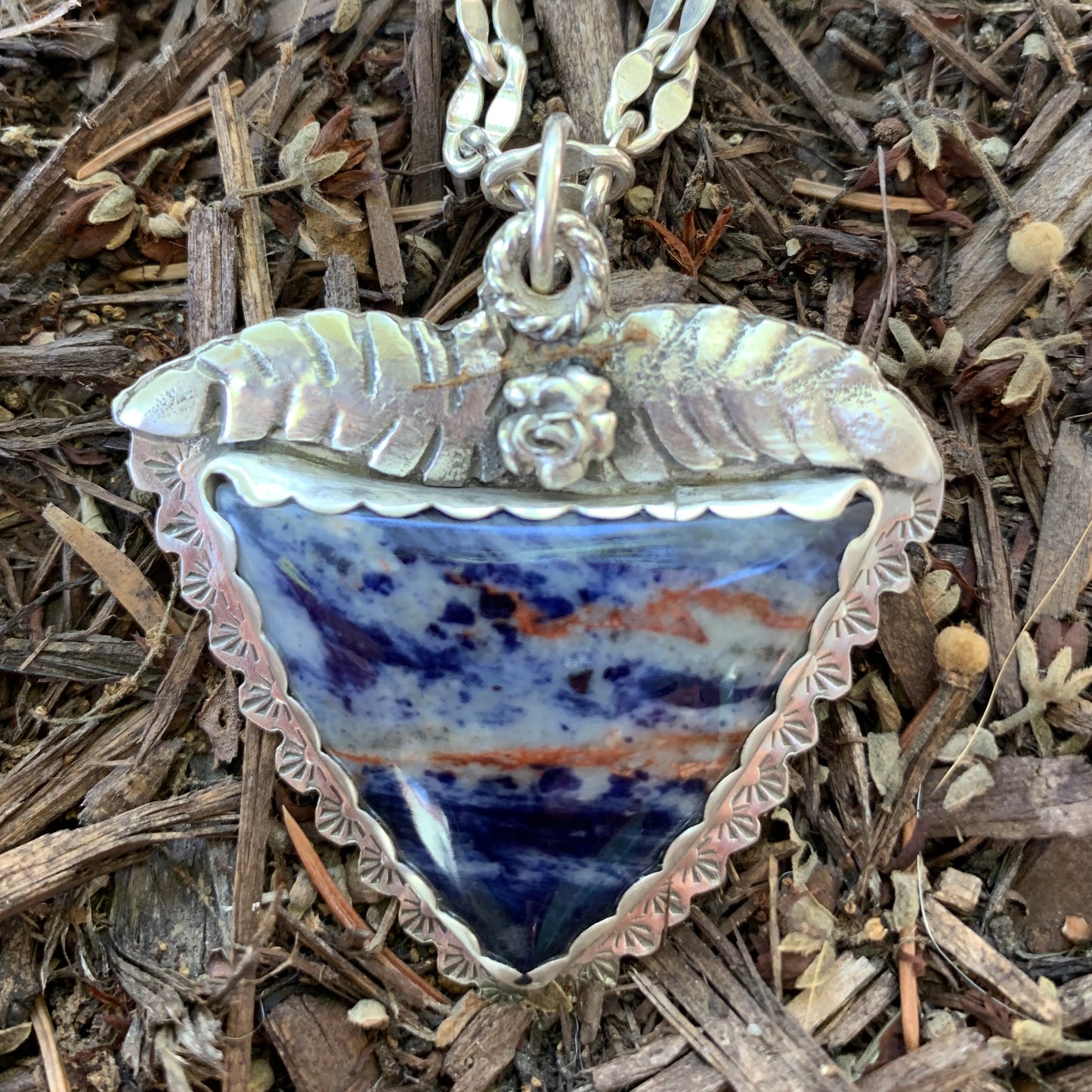 Hand Made Sterling Silver Sodalite Pendant