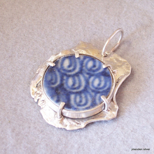 Pottery Chard Sterling Peg Set Pendant