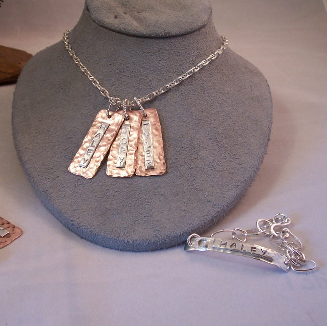 Mother's Necklaces Hand Made Sterling Silver and Copper