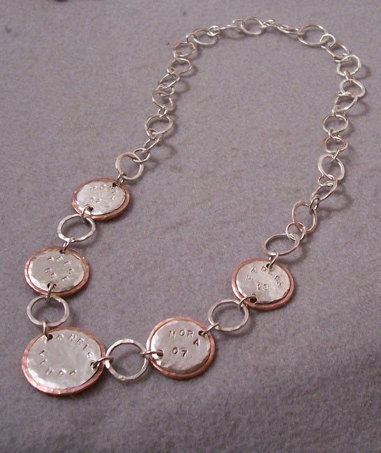 Mother's Necklace Sterling and Copper