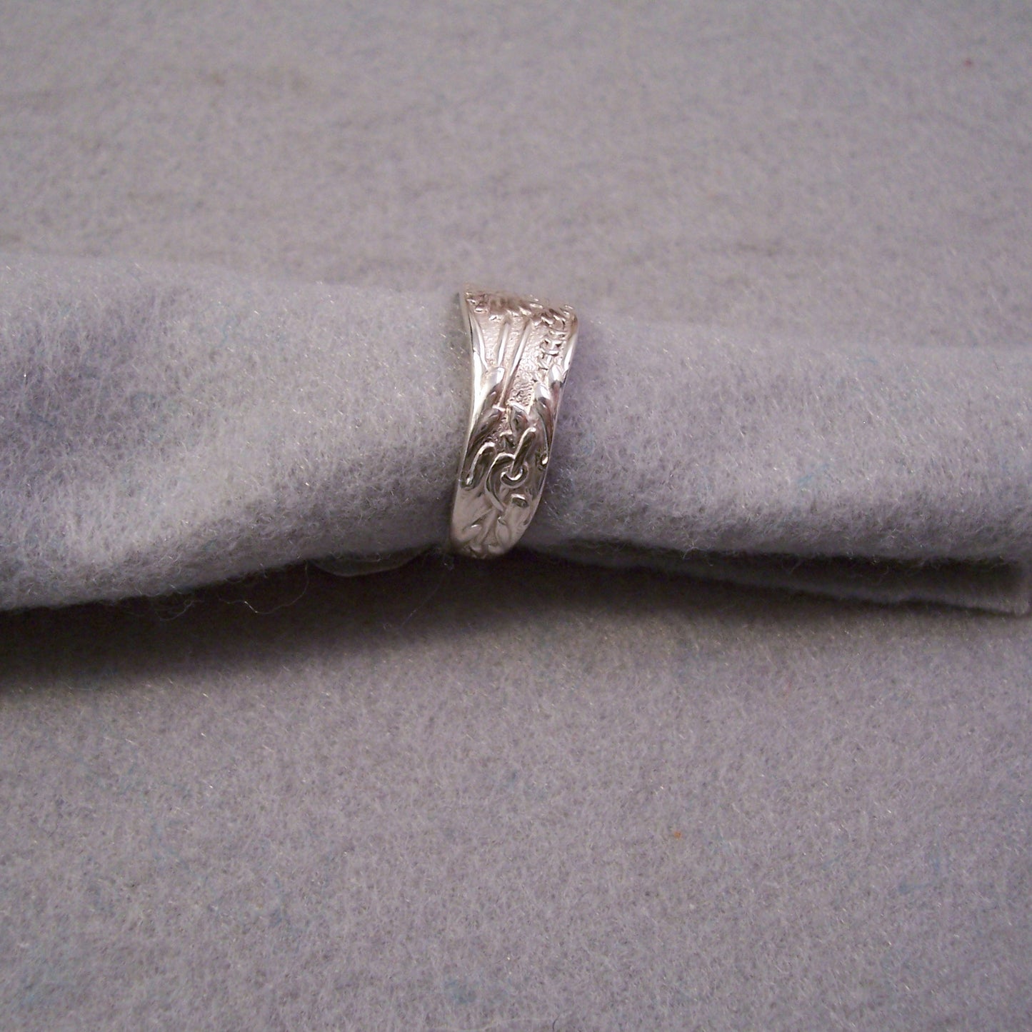 Sterling Silver Floral Spoon ring Hand Made