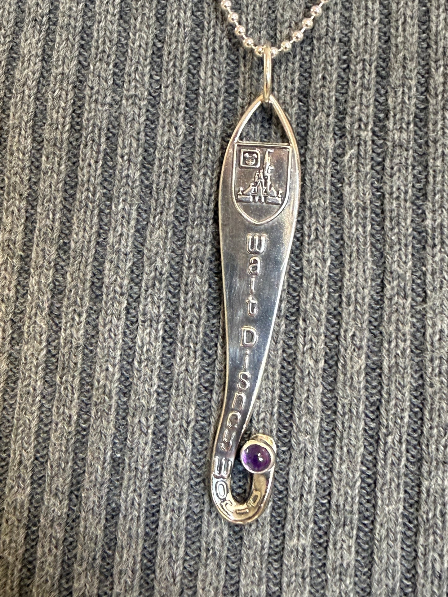 Hand Made Sterling Silver Walt Disney World Pendant Necklace