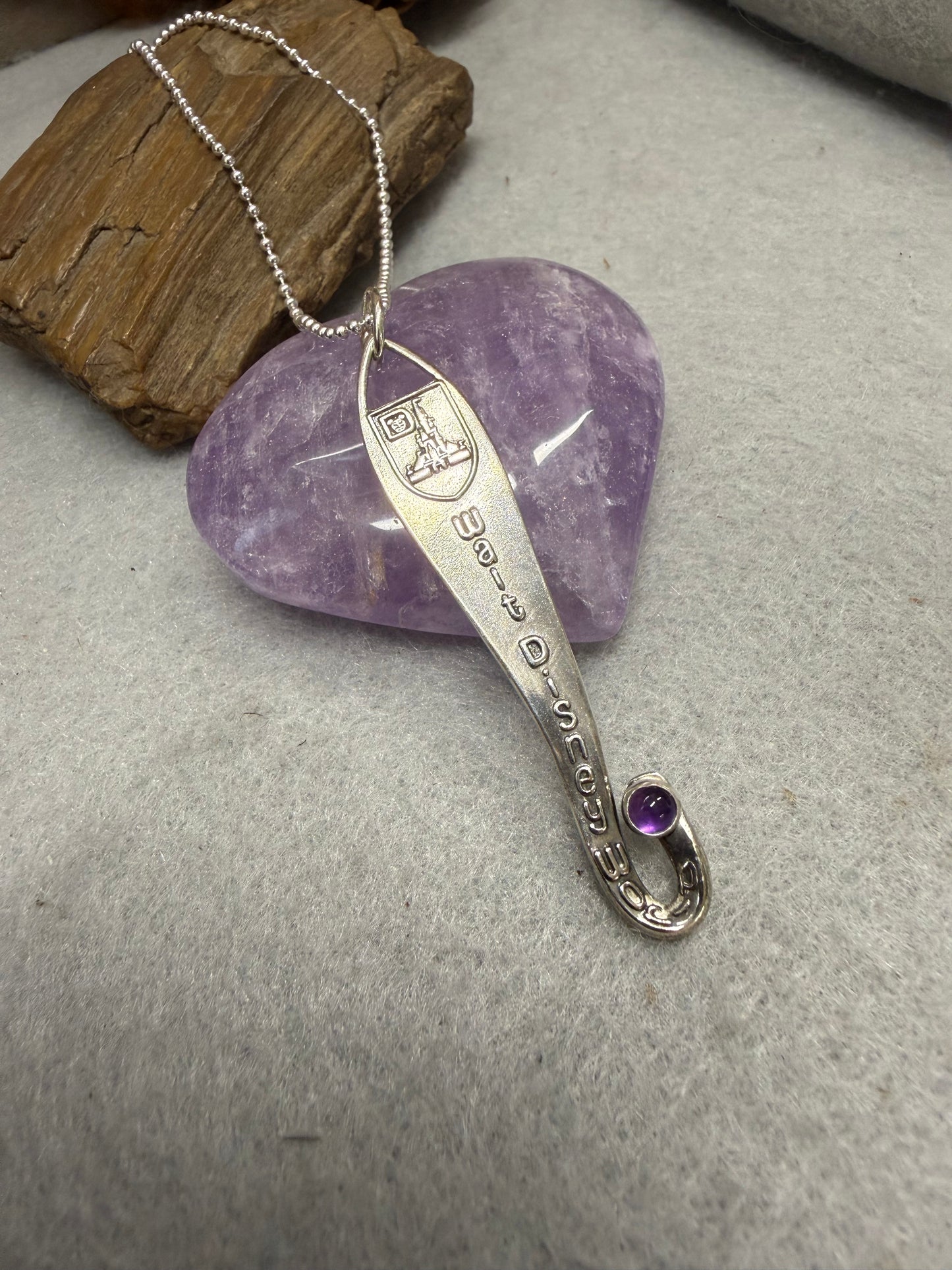 Hand Made Sterling Silver Walt Disney World Pendant Necklace
