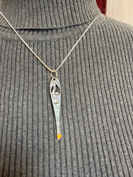 Hand Made Sterling Silver Florida Pendant Necklace