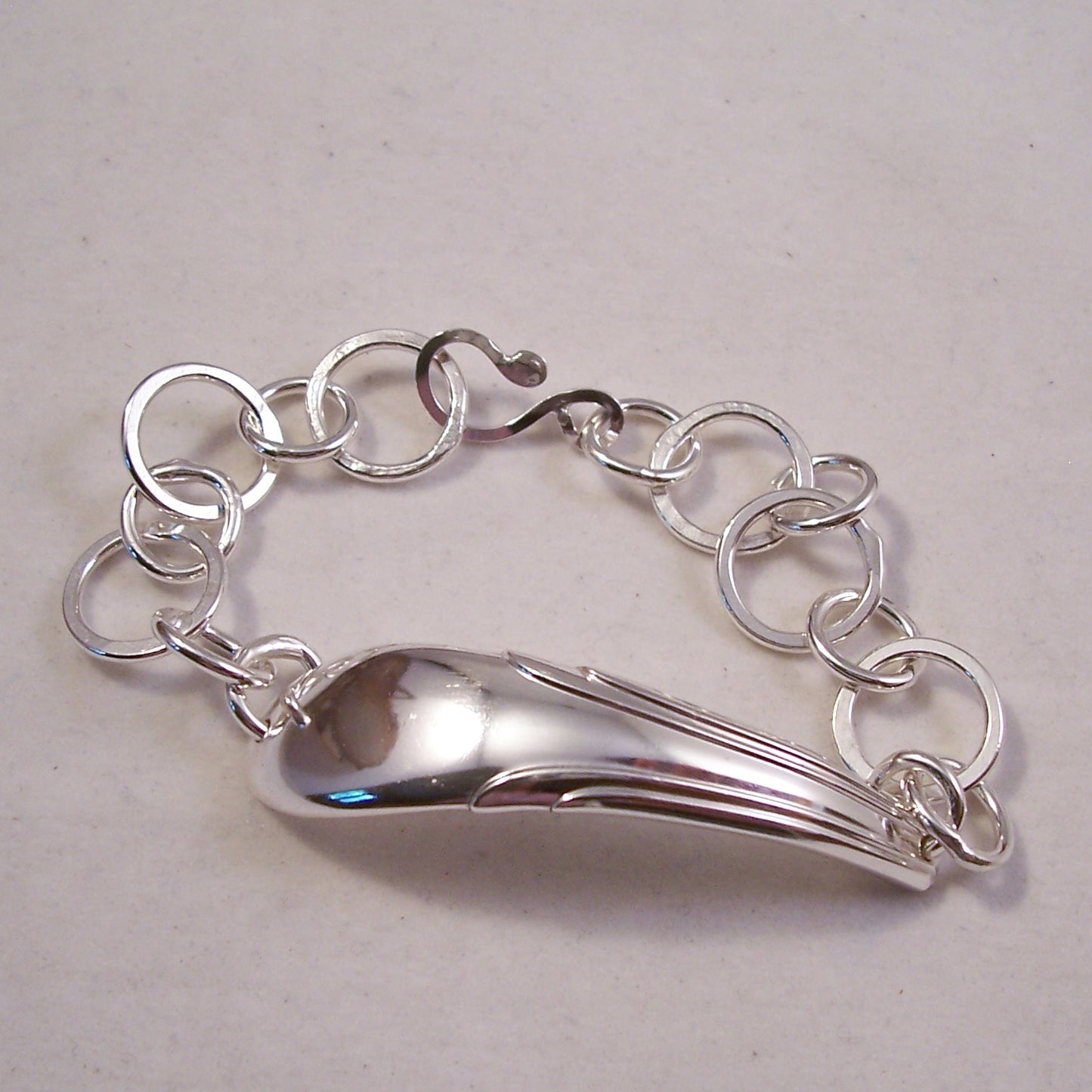 Sterling Silver Hand Made Chain Fork Handle Bracelet