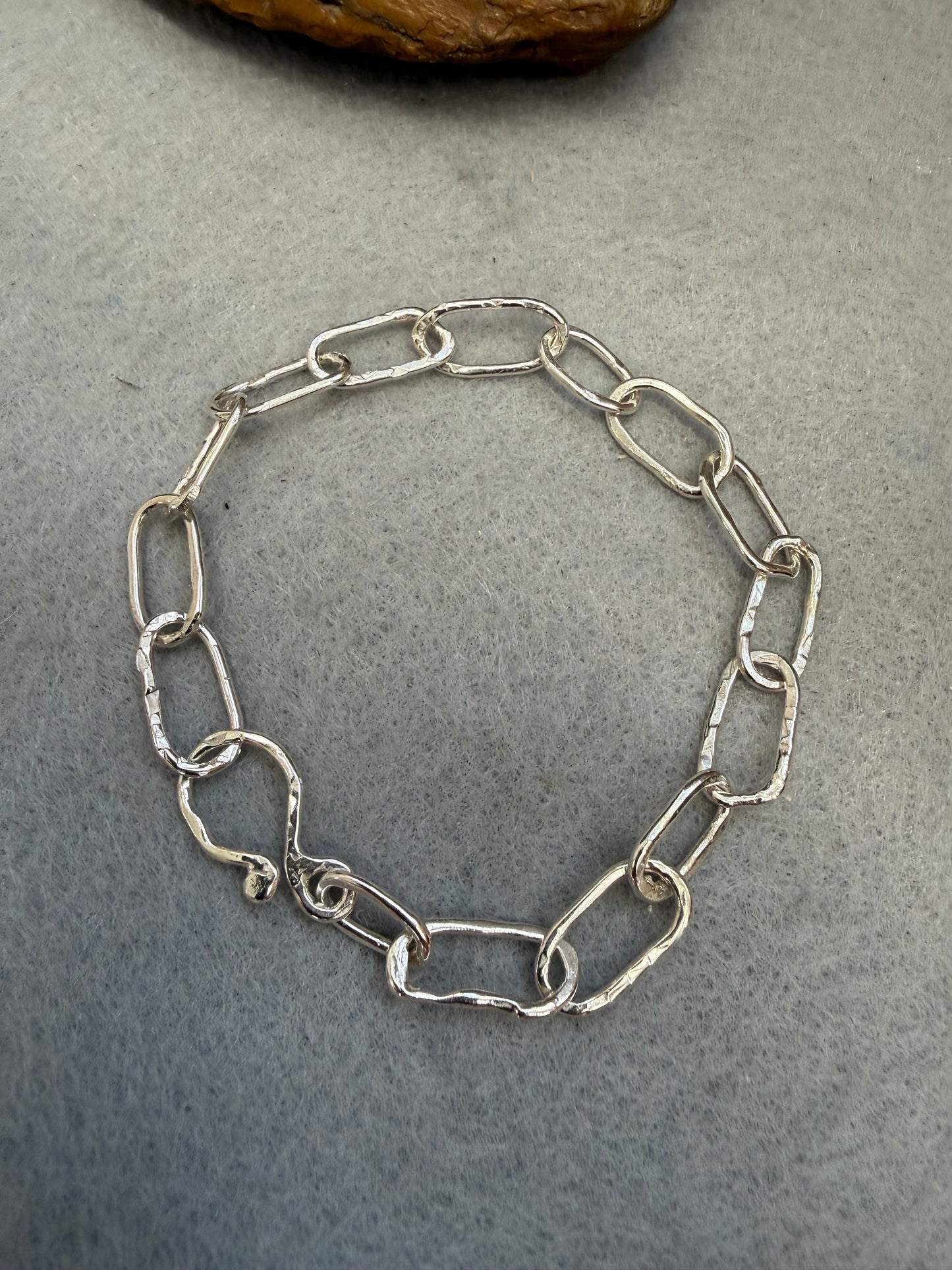 Handmade Sterling Silver Paperclip Style Bracelet