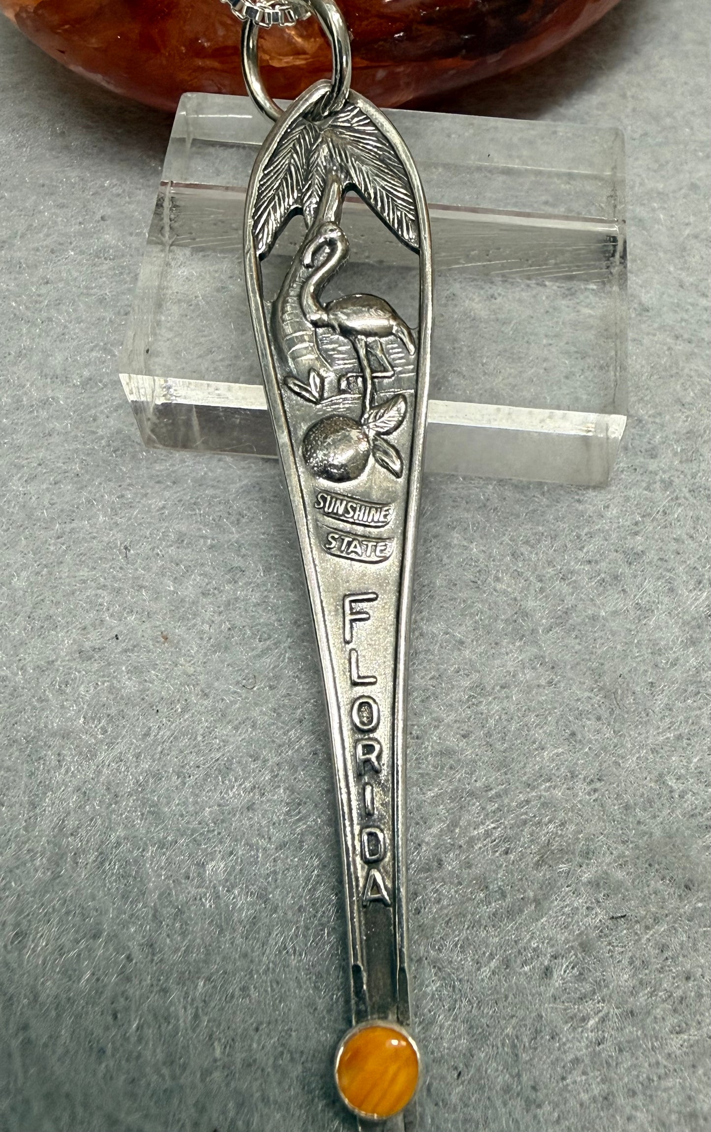Sterling Silver Spoon Handle FLORIDA pendant. Hand made