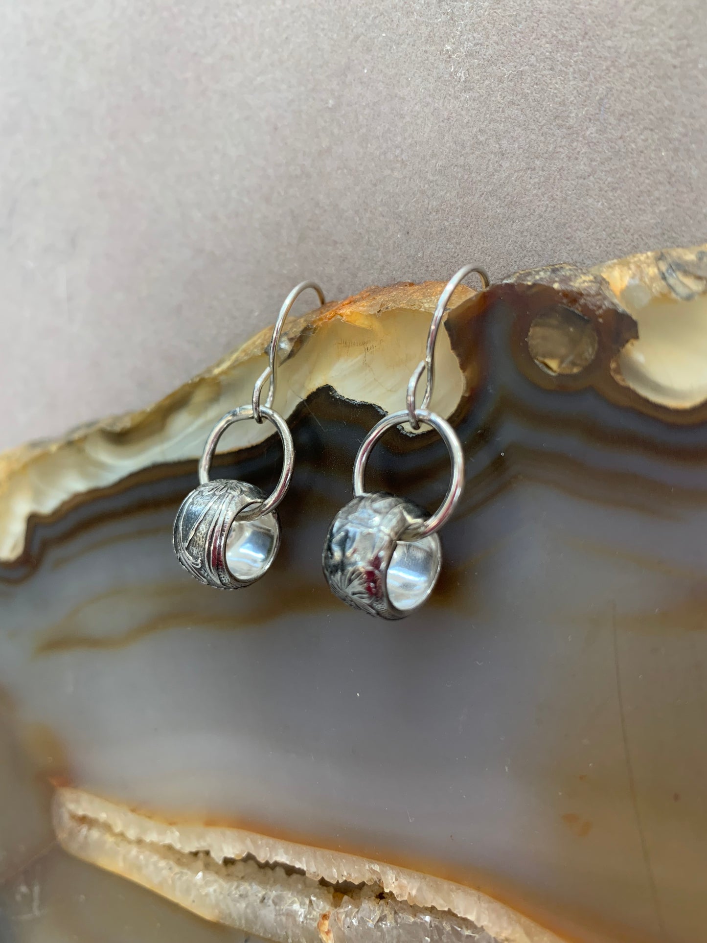 Sterling Silver Hand Made Earrings Bead Swings