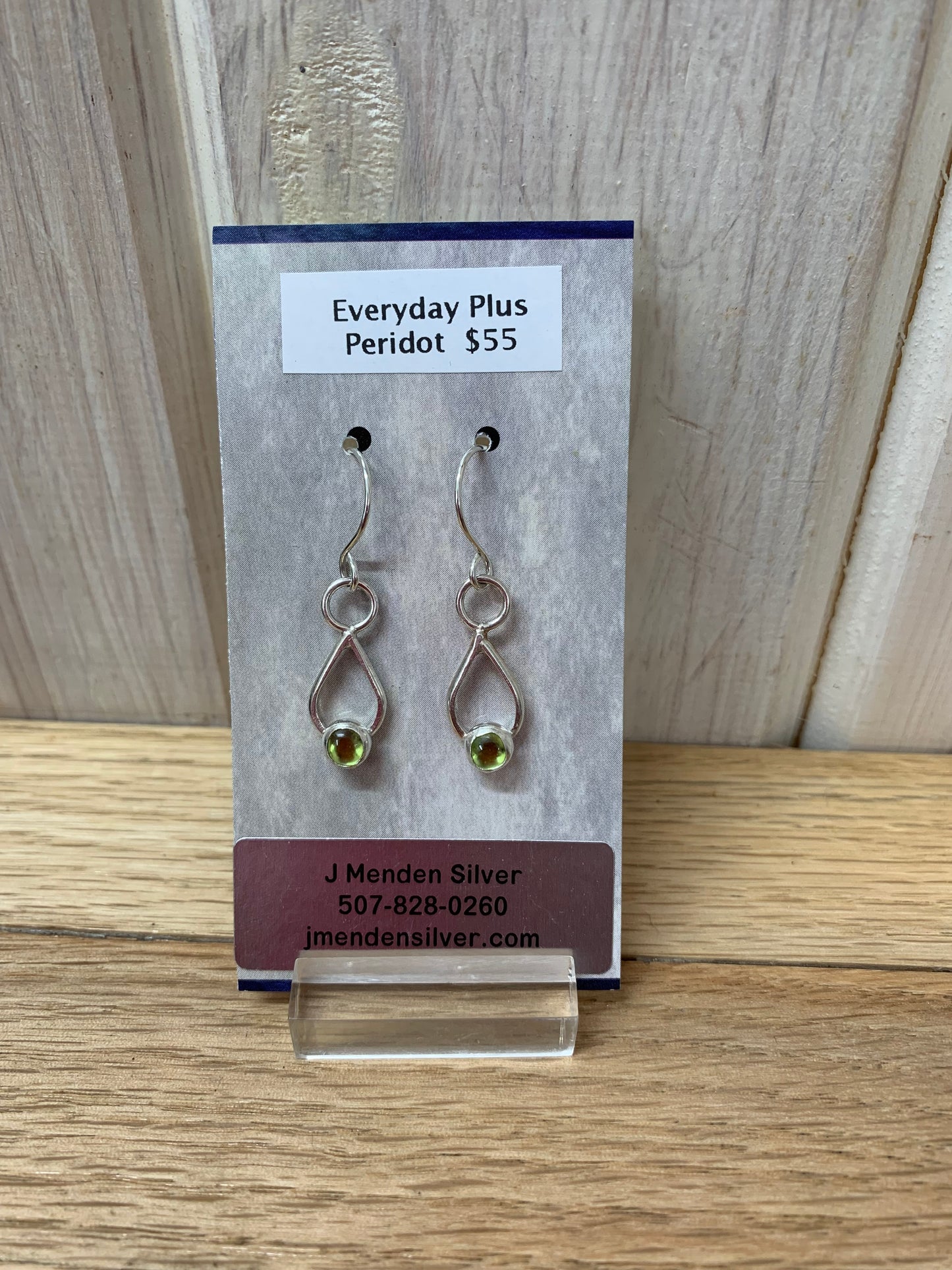 Sterling Silver Hand Made Earrings with Peridot