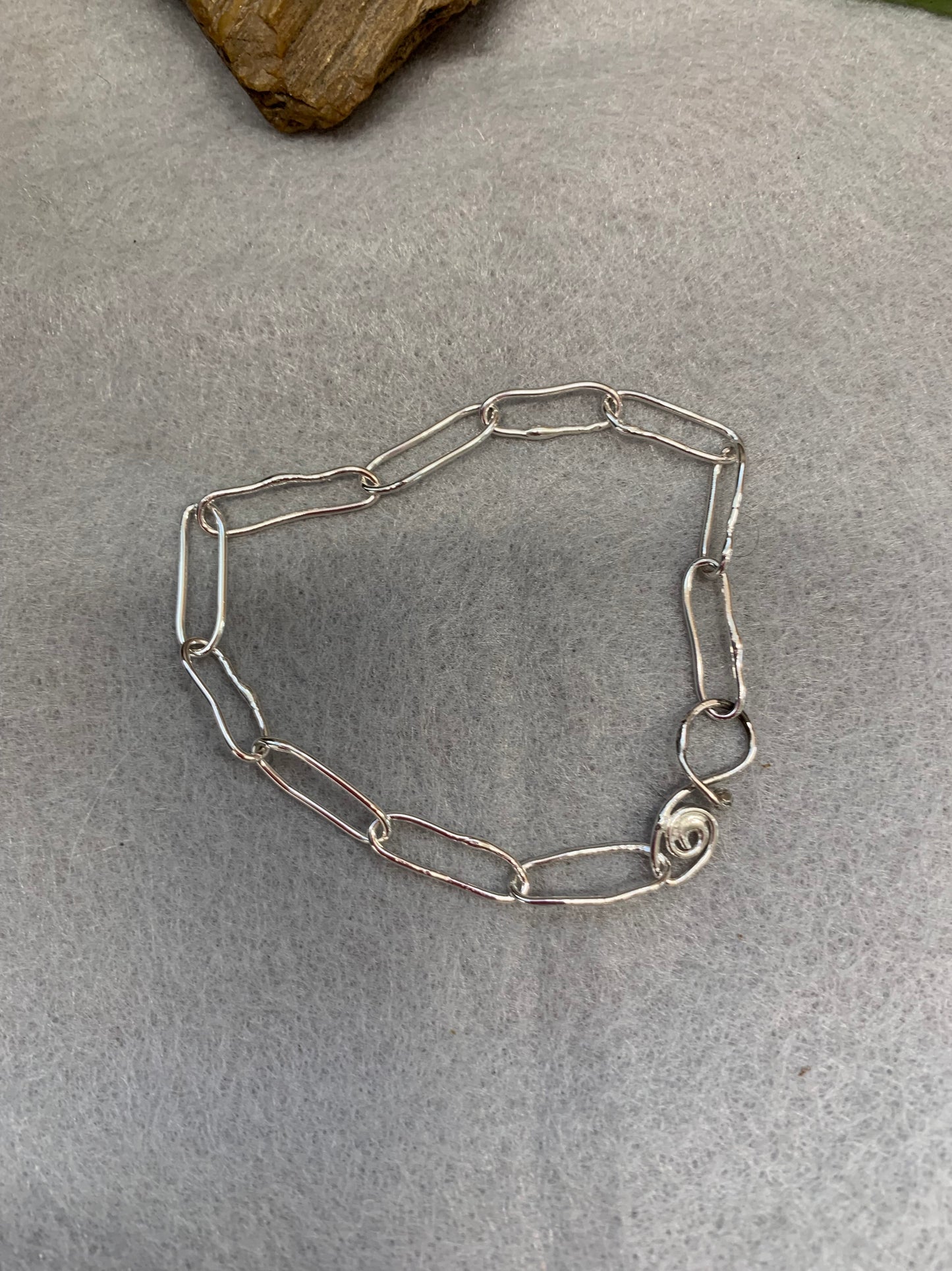 Hand Made Sterling Silver Paperclip Bracelet