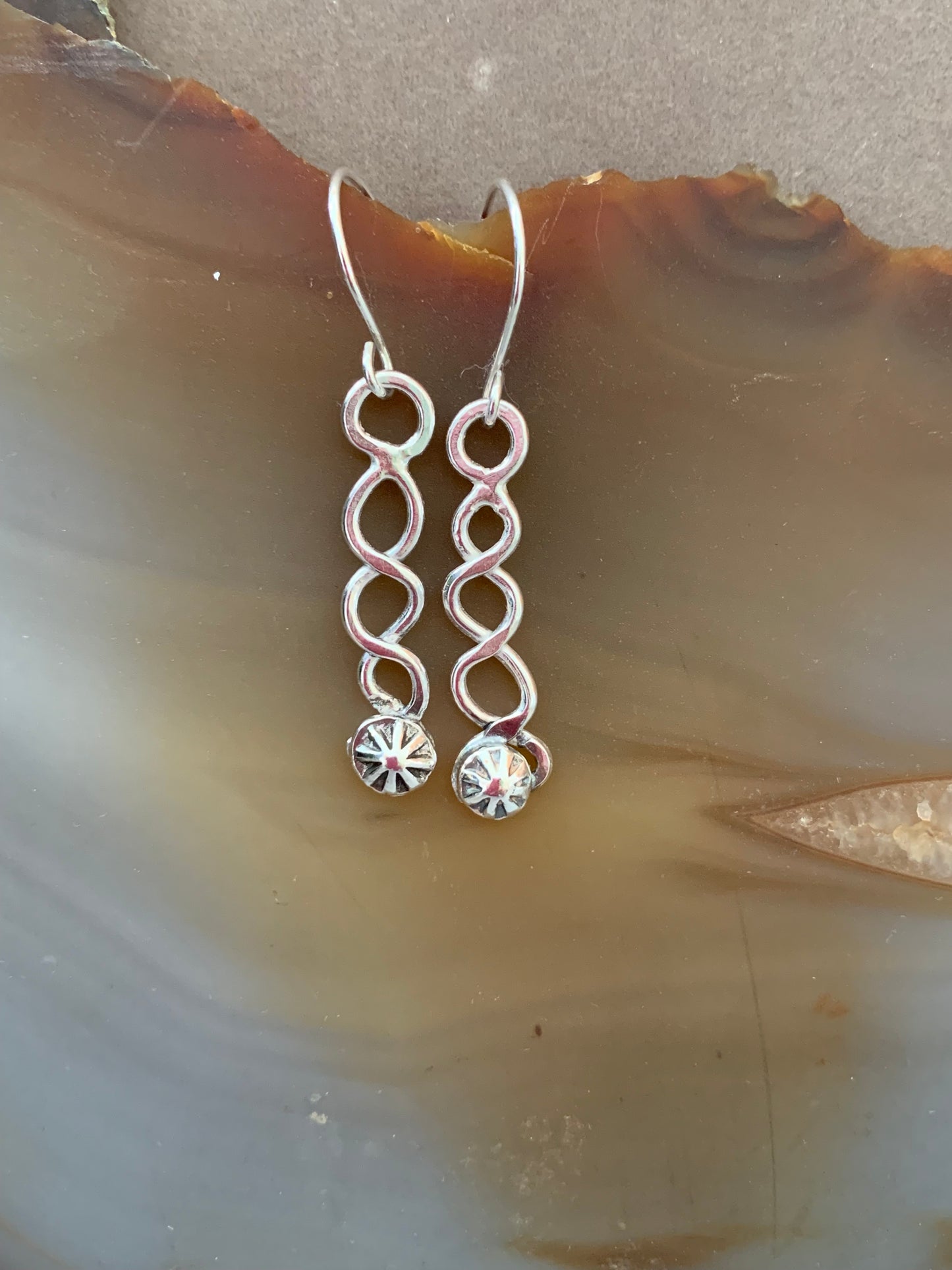 Twisted Star Sterling Silver Earrings Hand Made