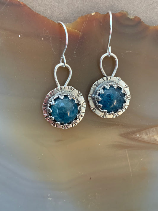 Fancy Apatite Sterling Silver Hand Made Earrings