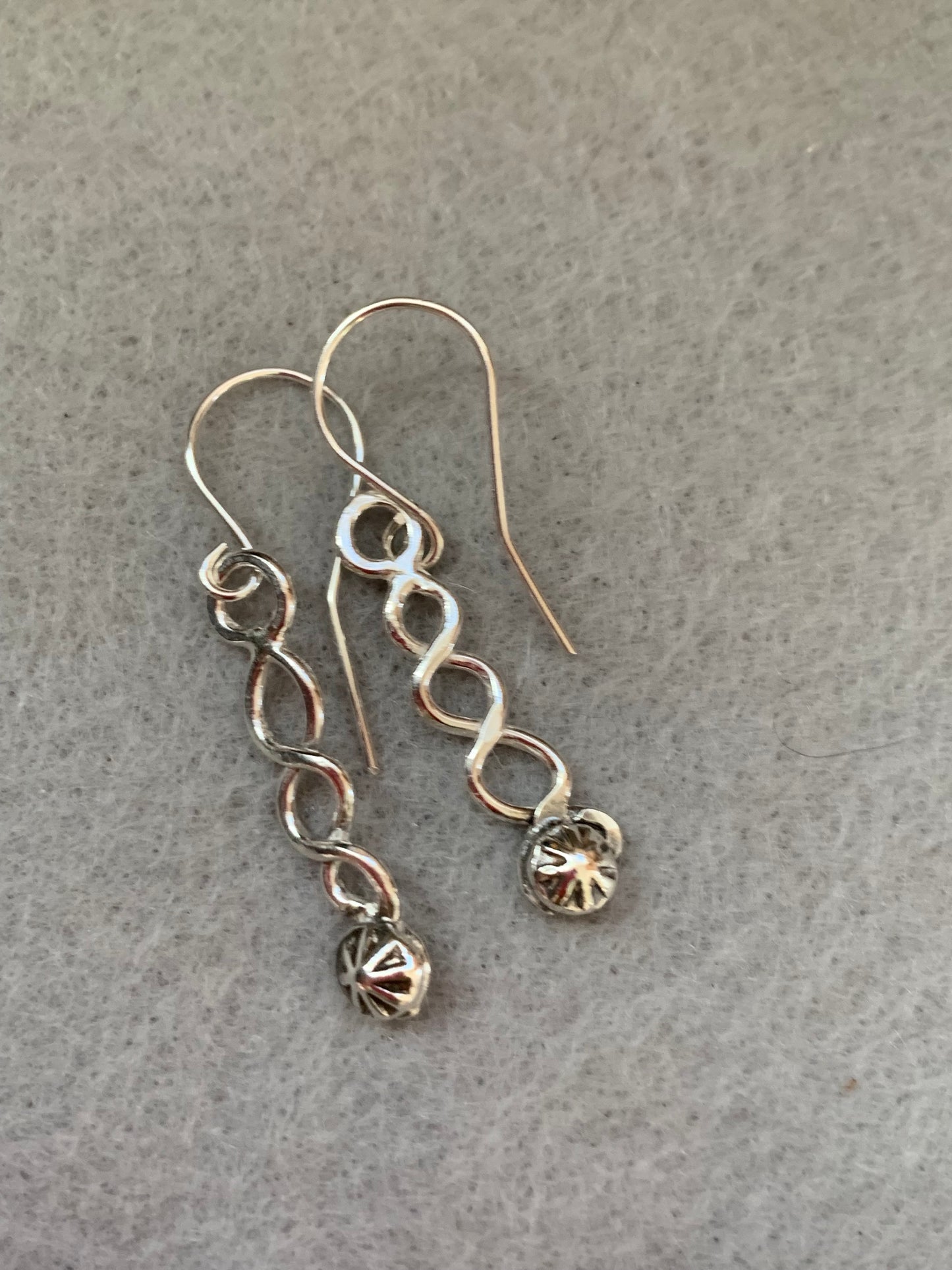 Twisted Star Sterling Silver Earrings Hand Made