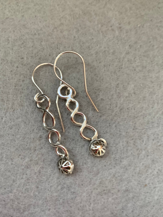 Twisted Star Sterling Silver Earrings Hand Made