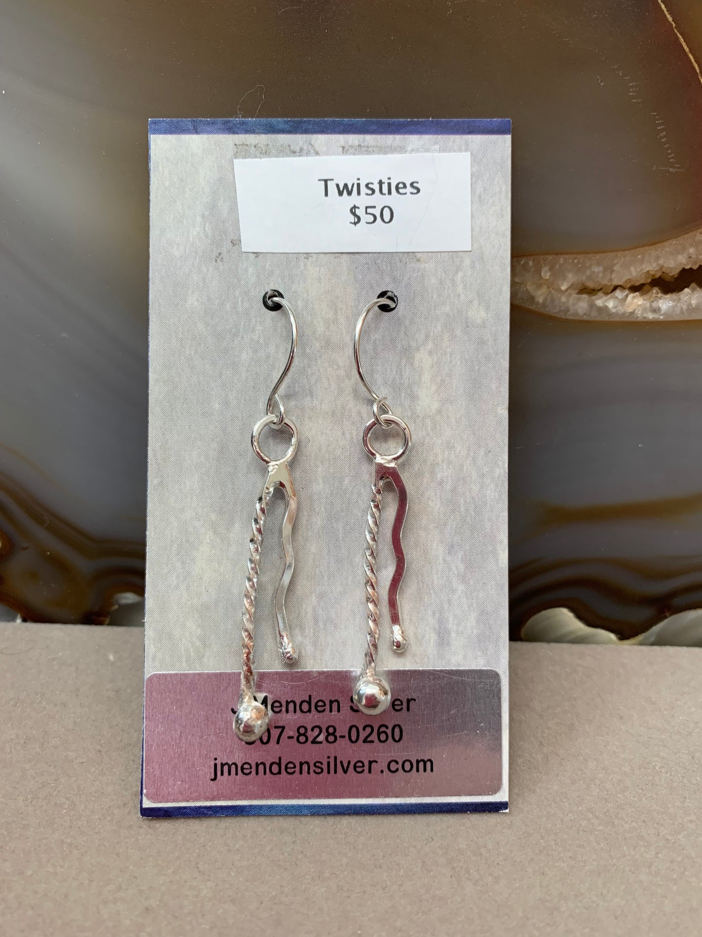 Hand Made Sterling Silver Earrings.  Twisties