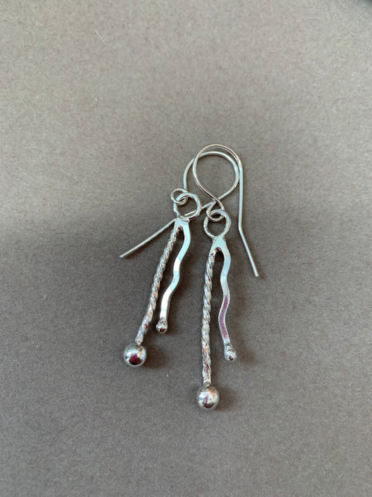 Hand Made Sterling Silver Earrings.  Twisties