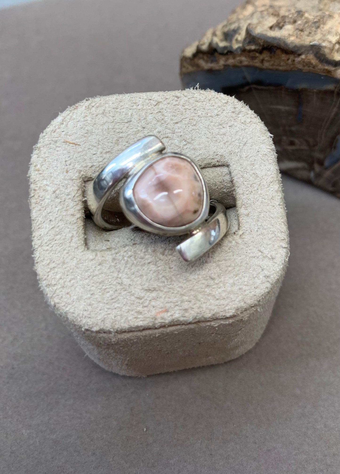 Hand Made Sterling Silver Thompsonite Ring SZ 7