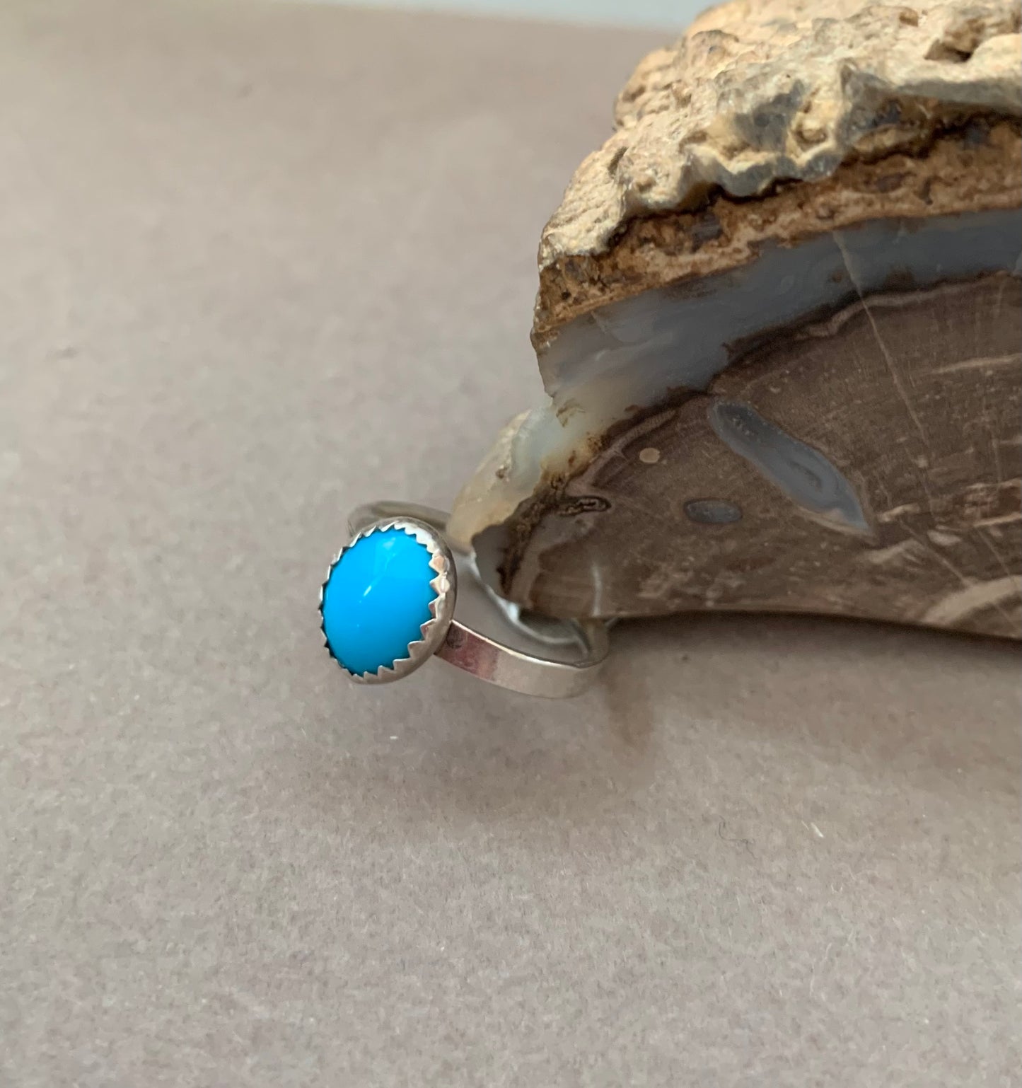 Hand Made Sterling Silver Kingman Turquoise Ring SZ6