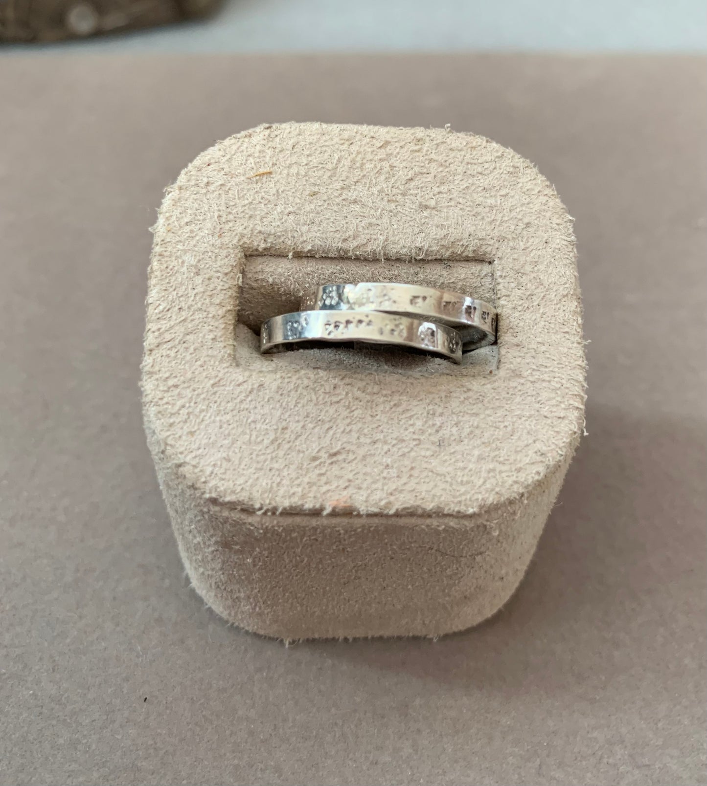 Hand Made Sterling Silver Set of two Narrow Bands.  Order your size