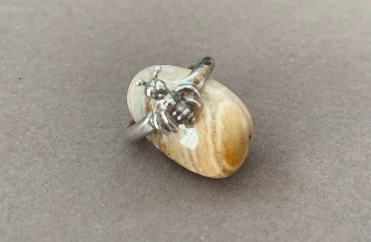 Hand Made Sterling Silver Bee Ring SZ 6.5