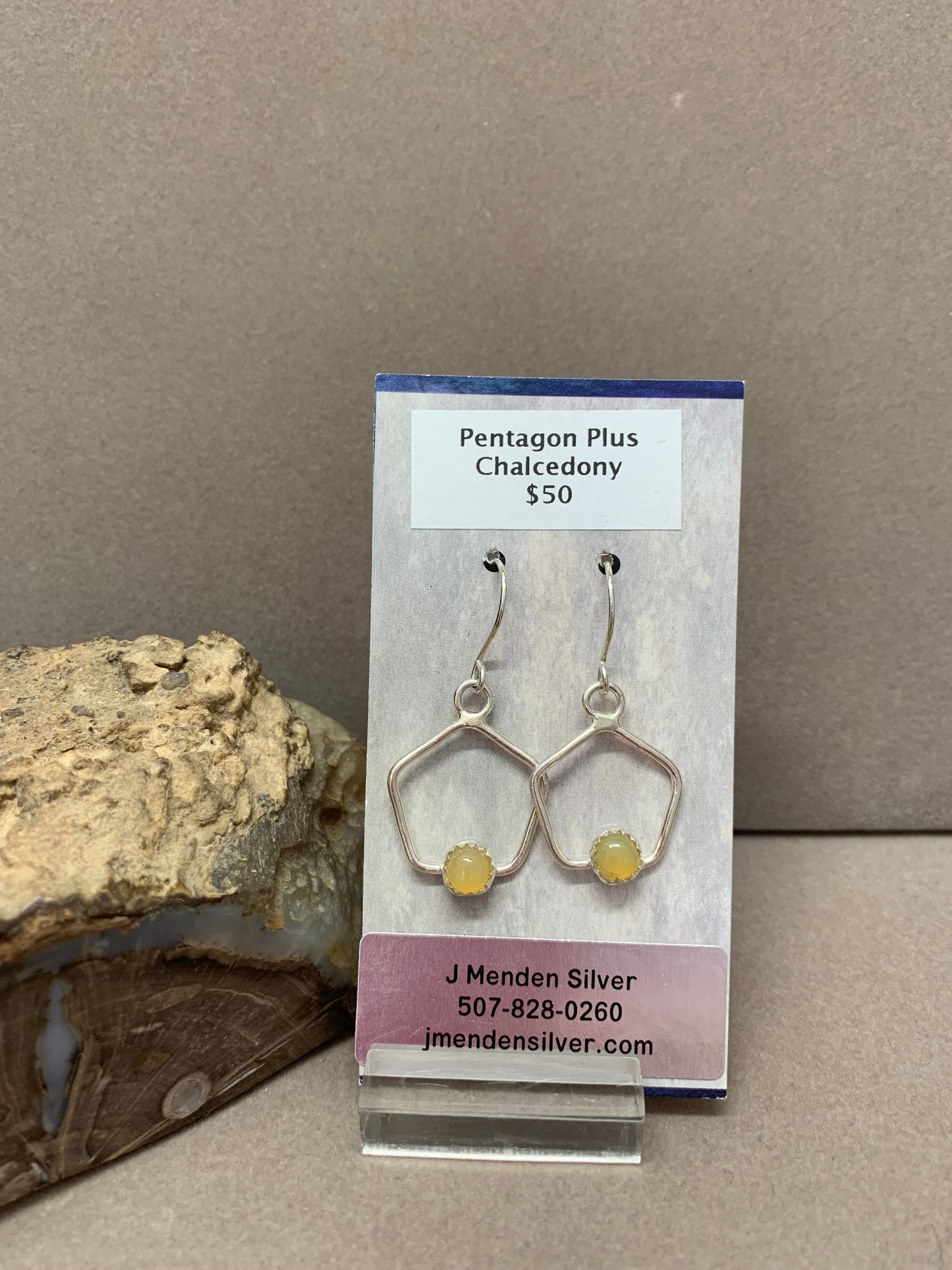 Hand Made Sterling Silver Pentagon Plus Earrings