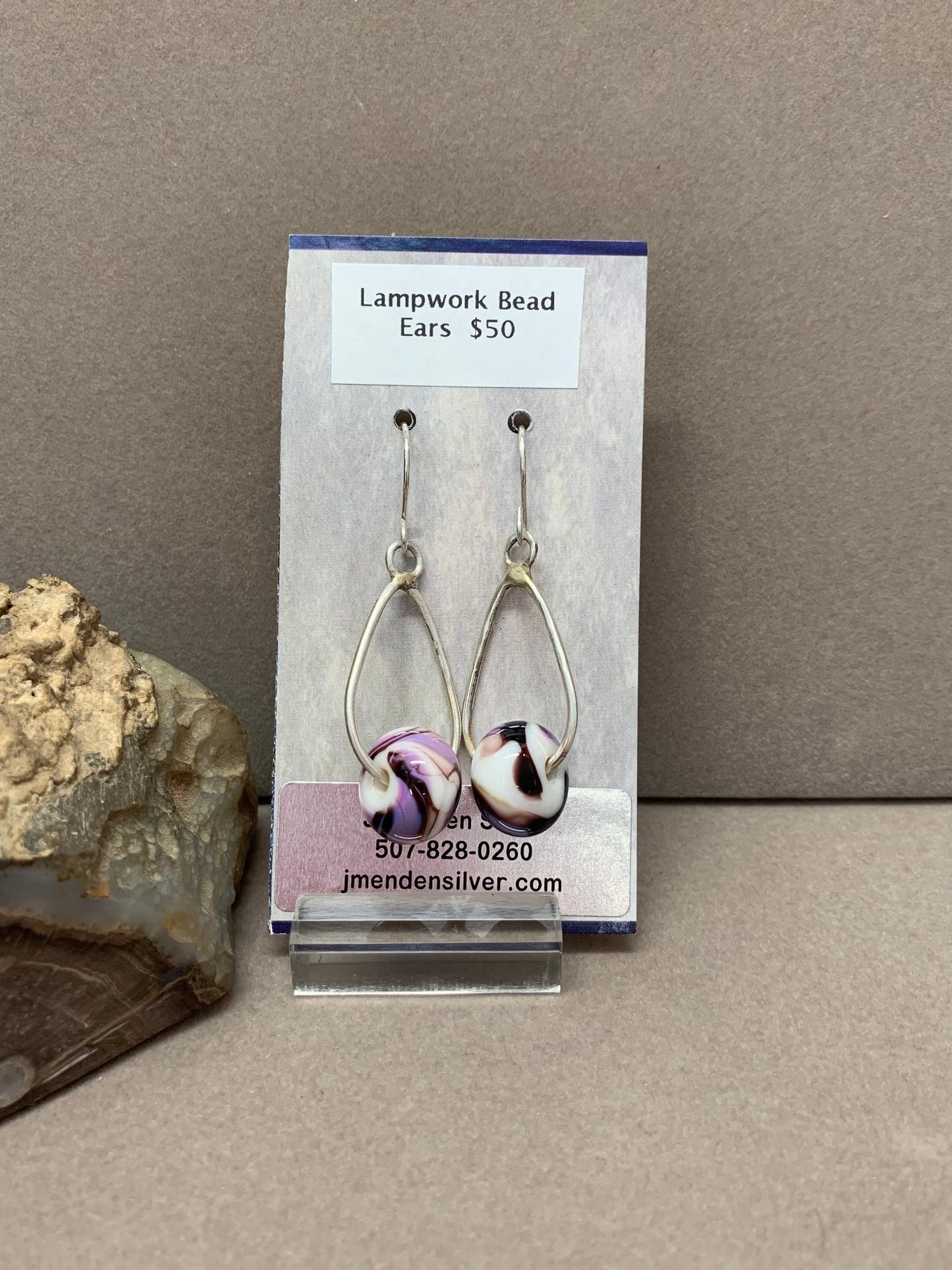 Hand Made Sterling Silver Lampwork Swings Earrings